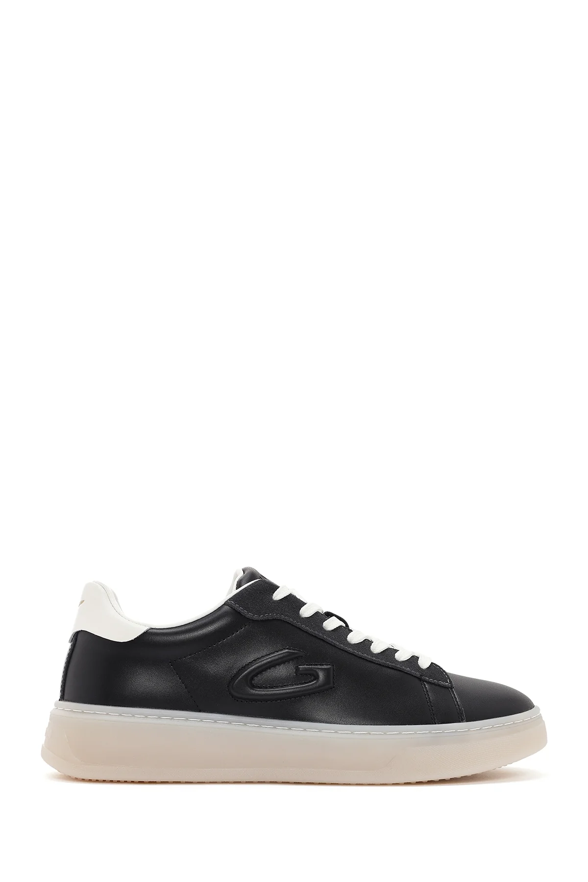 Alberto Guardiani Erkek Siyah New Era Bağcıklı Deri Sneaker