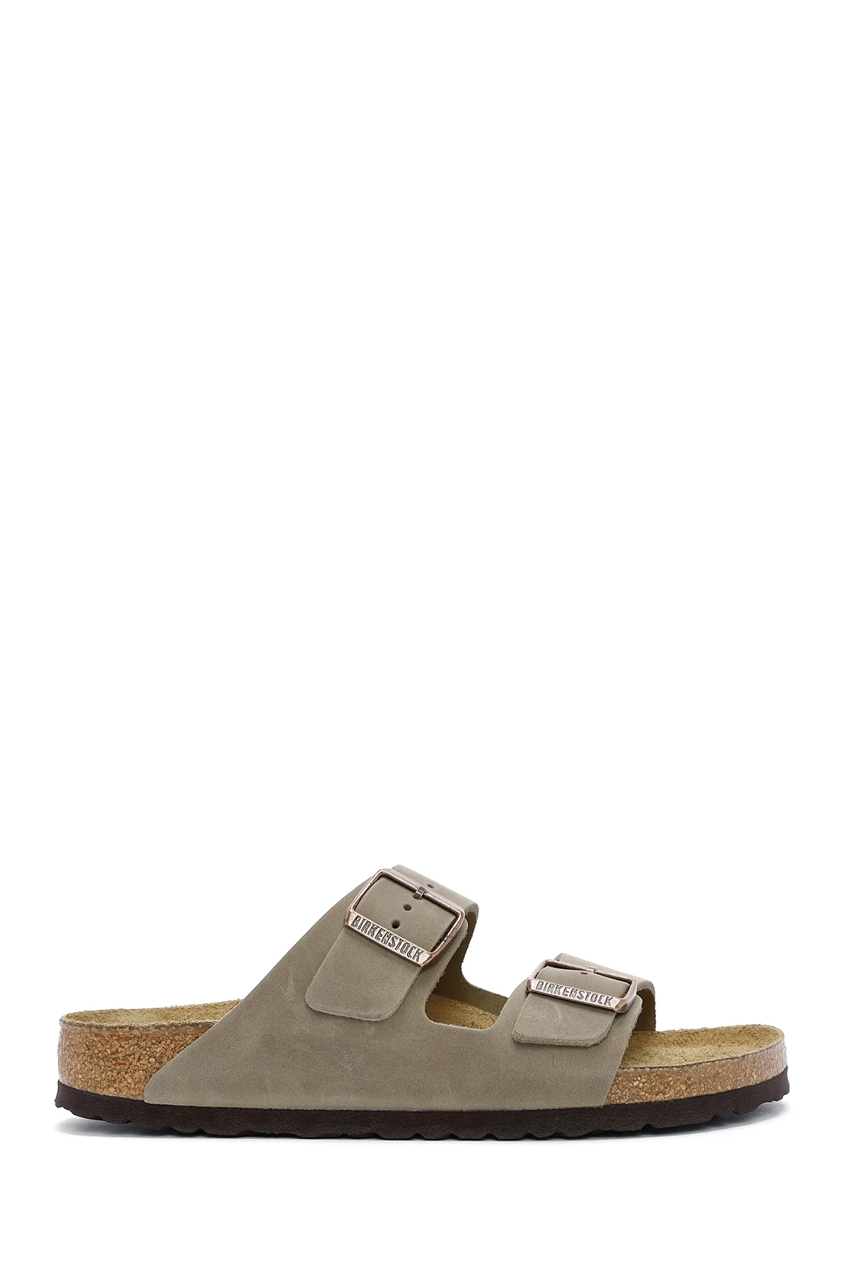 Birkenstock Erkek Kahverengi Arizona Çift Tokalı Deri Terlik