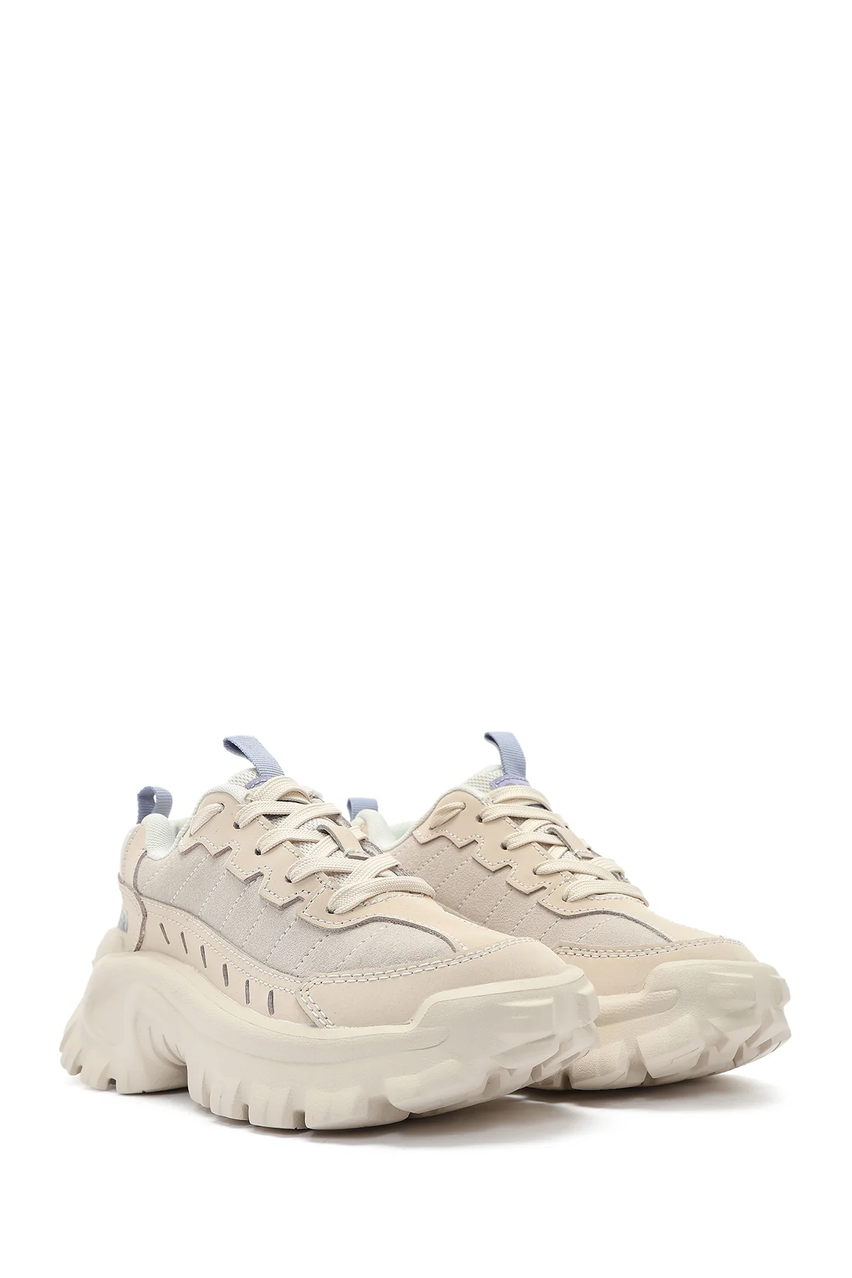 Caterpillar Kadın Bej İntruder Essential Bağcıklı Süet Deri Sneaker - Image 3