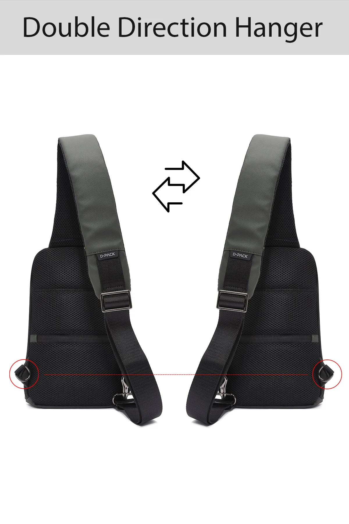 D-Pack Erkek Haki Teknolojik Kumaş Çapraz Çanta - Image 6