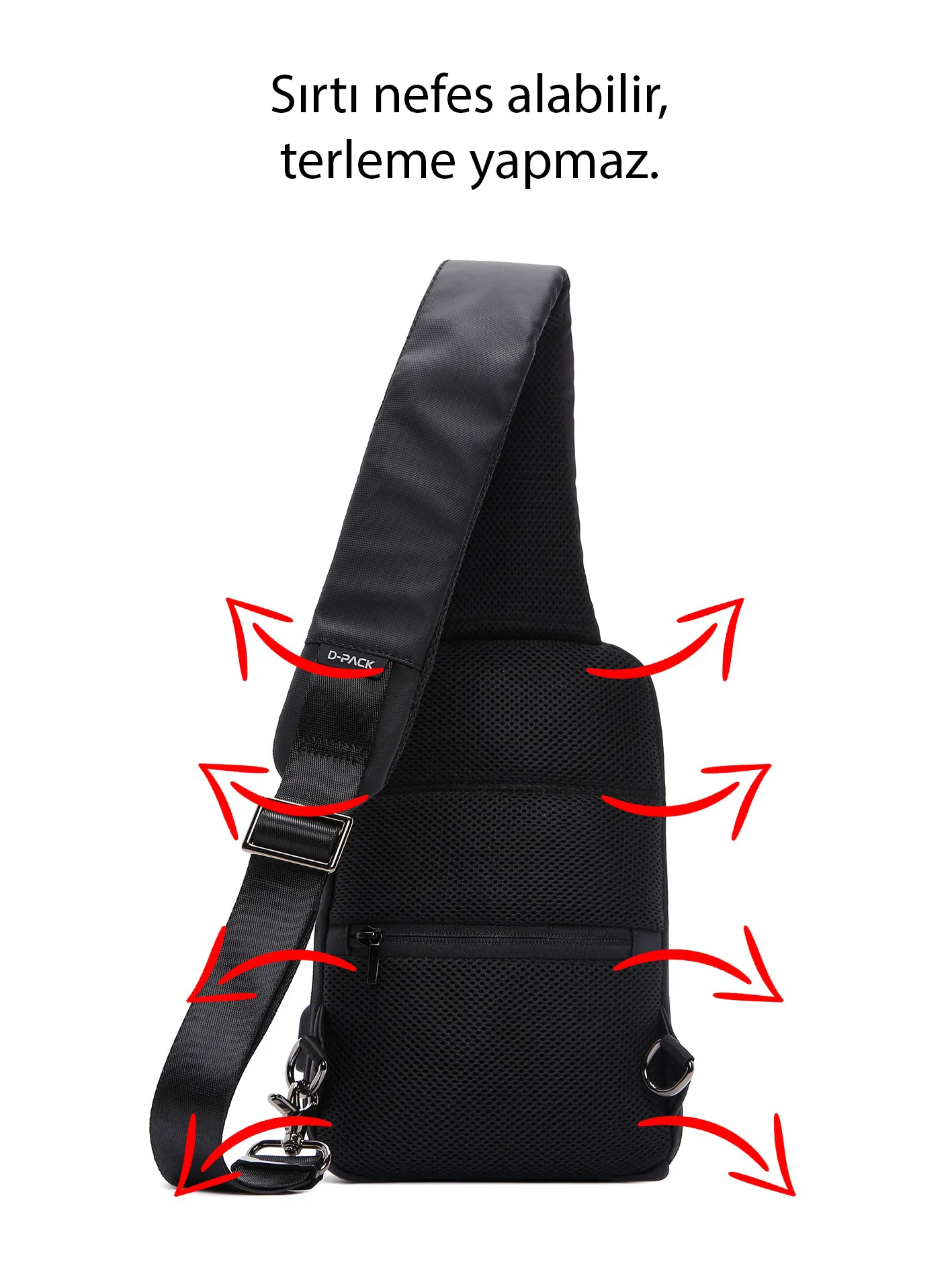 D-Pack Erkek Siyah Teknolojik Kumaş Çapraz Çanta - Image 21