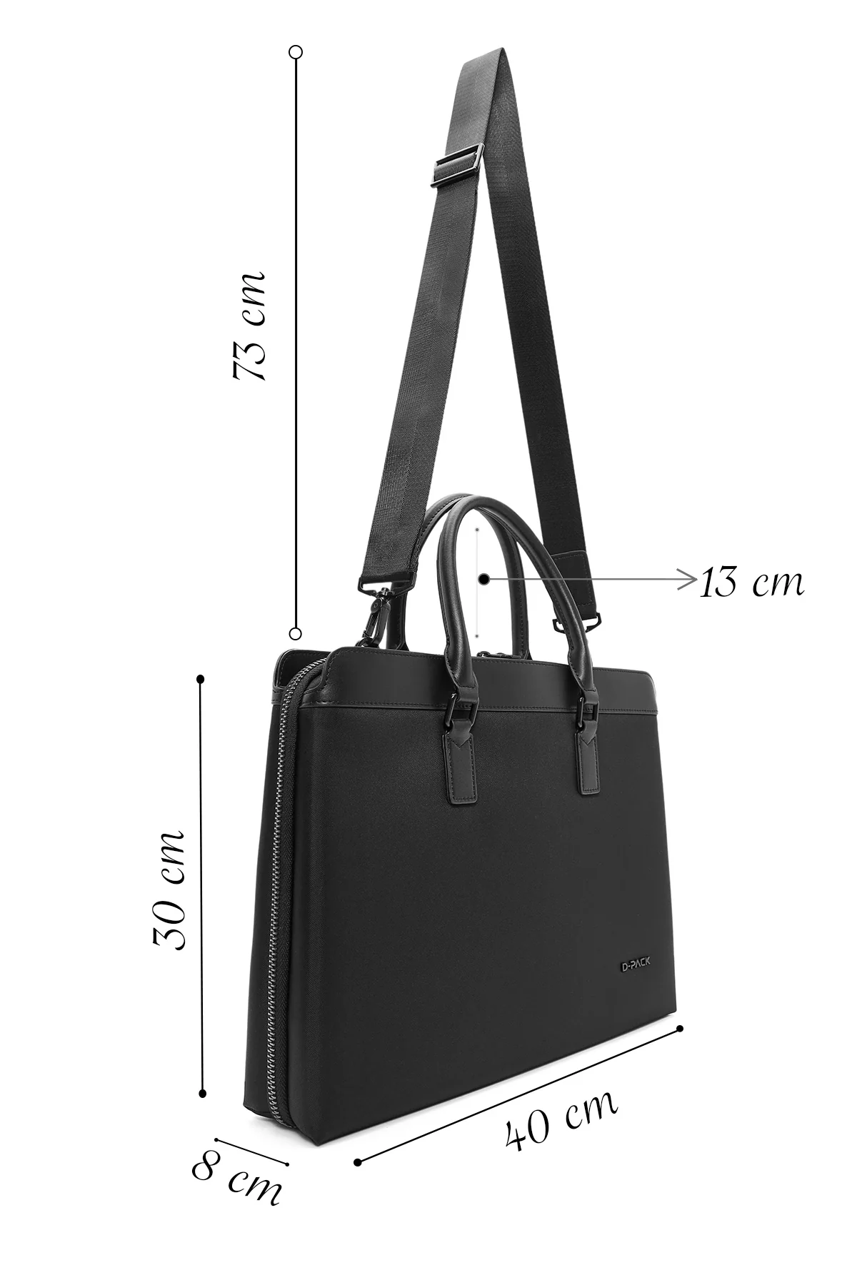 D-Pack Erkek Siyah Uzun Askılı Evrak Çantası - Image 2
