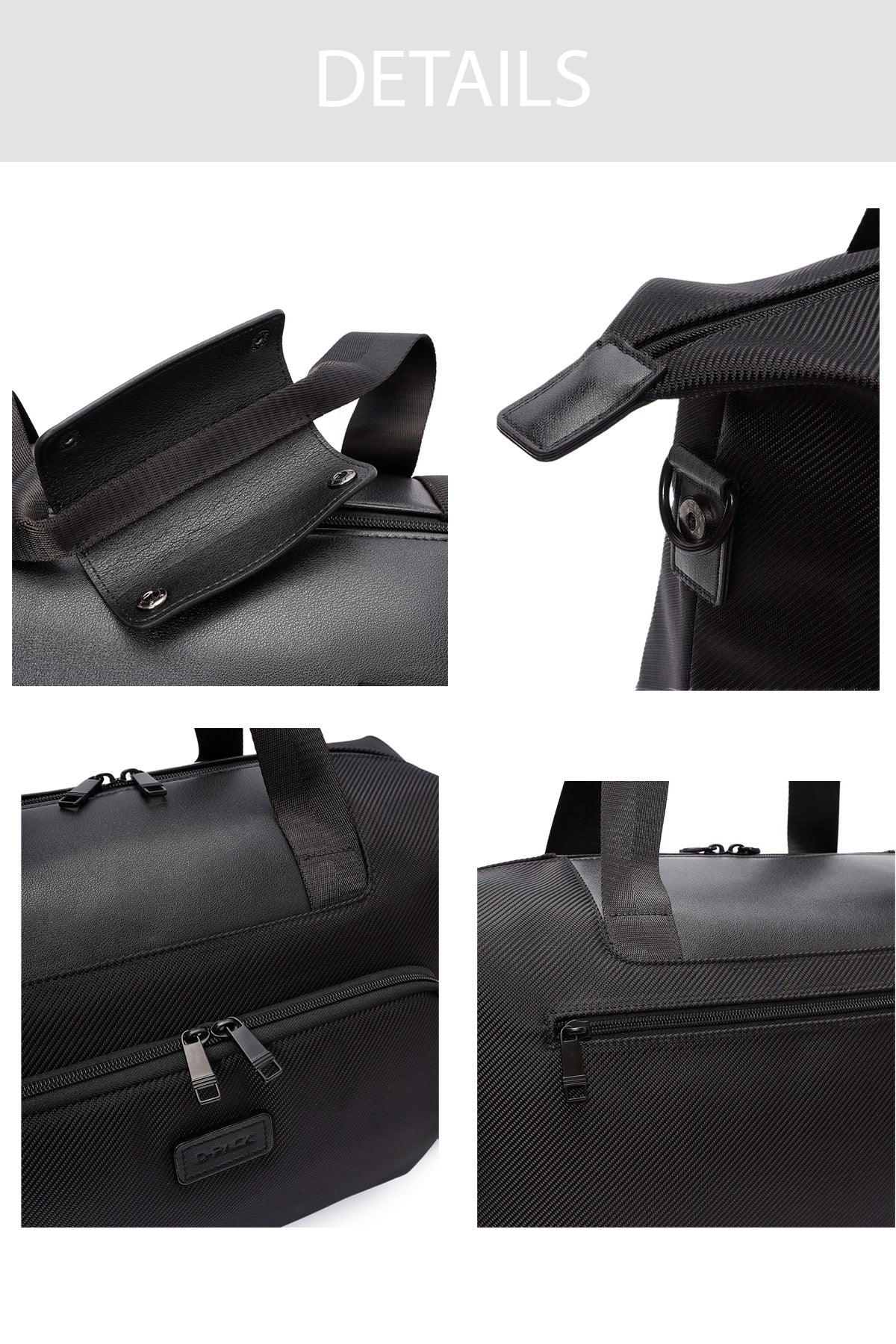 D-Pack Erkek Siyah Uzun Askılı Kumaş Seyahat Çantası - Image 7