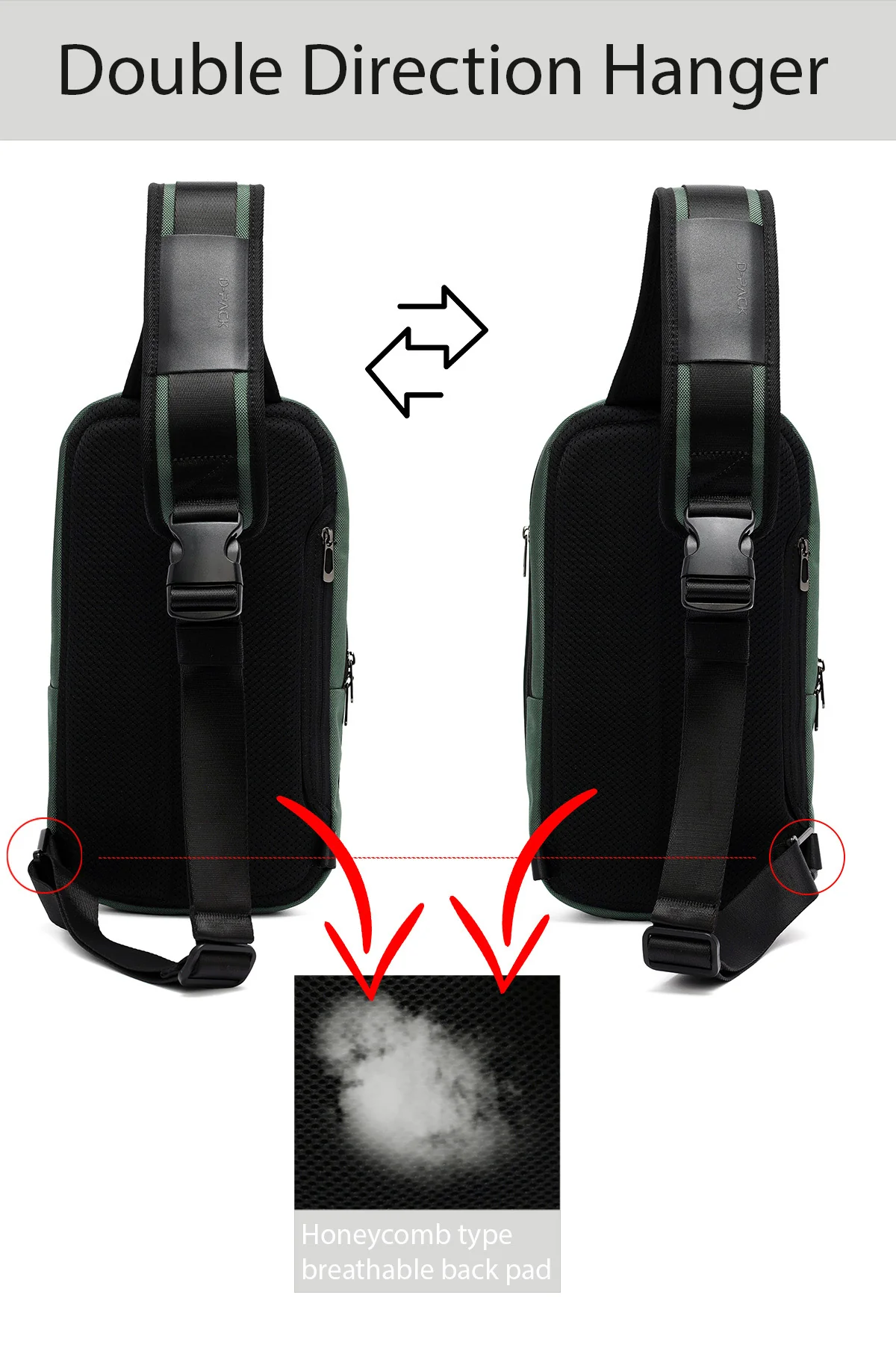 D-Pack Erkek Yeşil Çapraz Çanta - Image 3