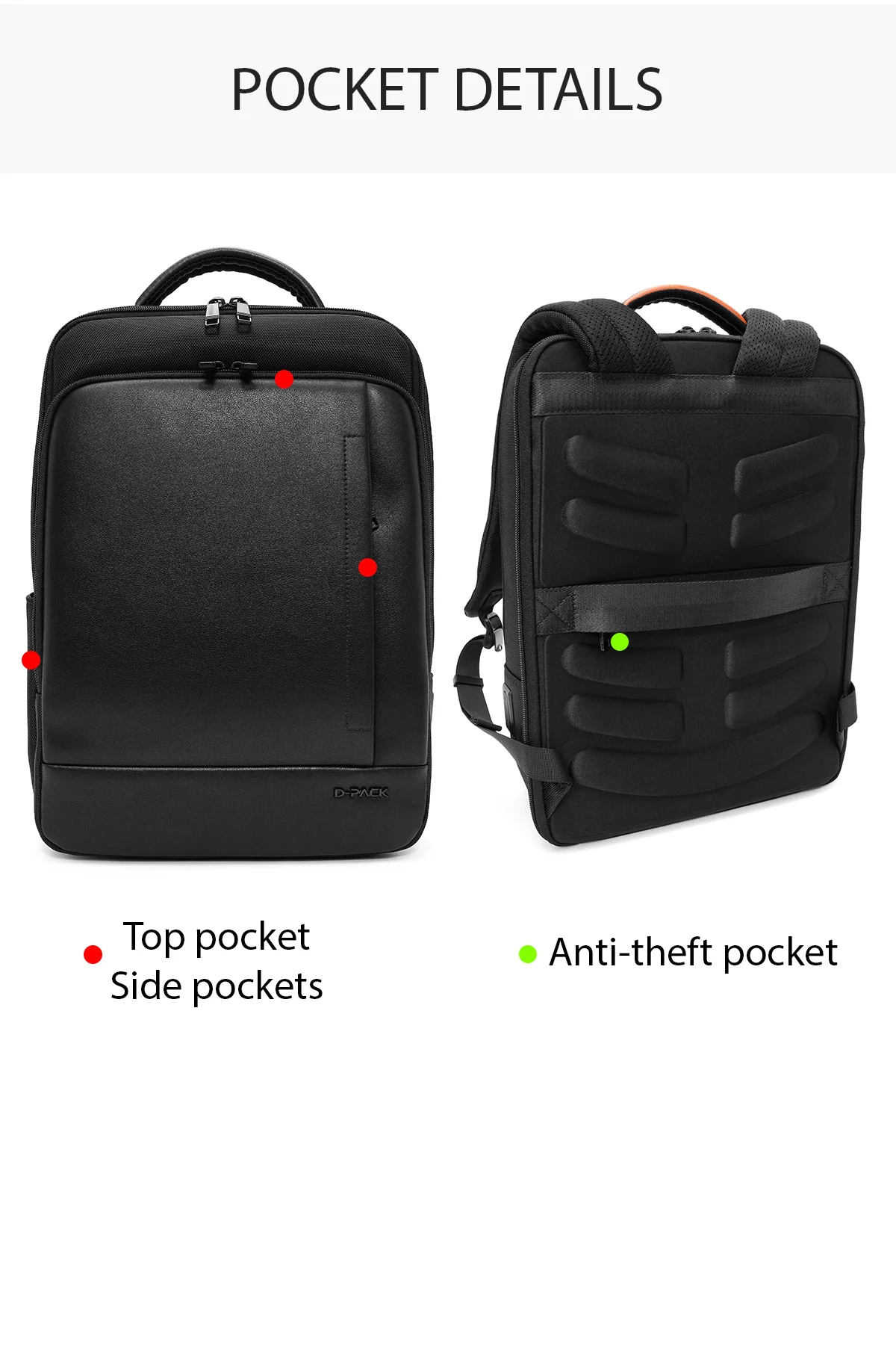 D-Pack Unisex Siyah Sırt Çantası - Image 4