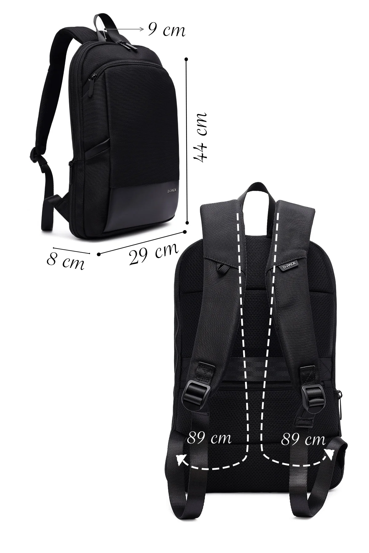 D-Pack Unisex Siyah Sırt Çantası - Image 2
