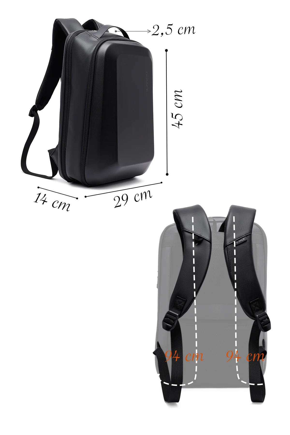 D-Pack Unisex Siyah Sırt Çantası - Image 2