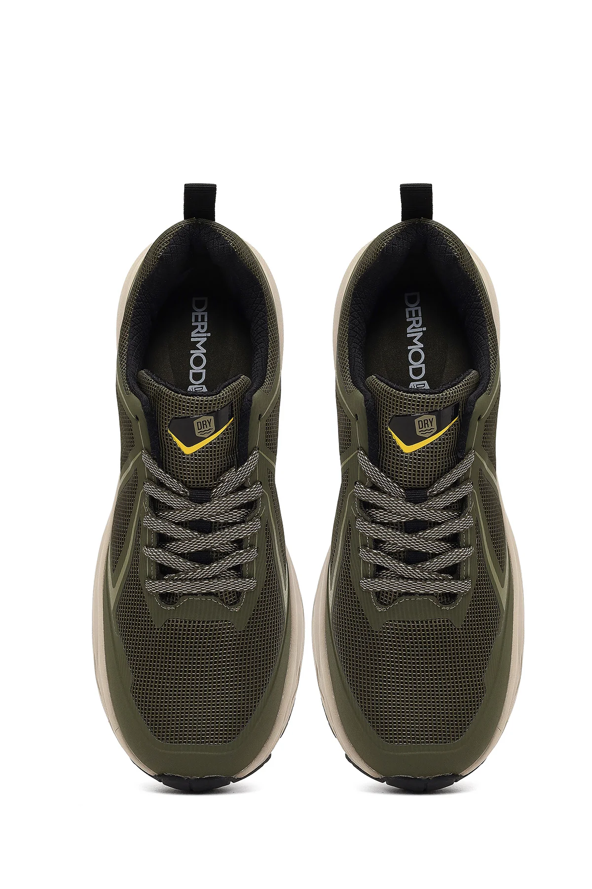 Derimod Dry Erkek Haki Bağcıklı Kalın Tabanlı Kumaş Sneaker - Image 7