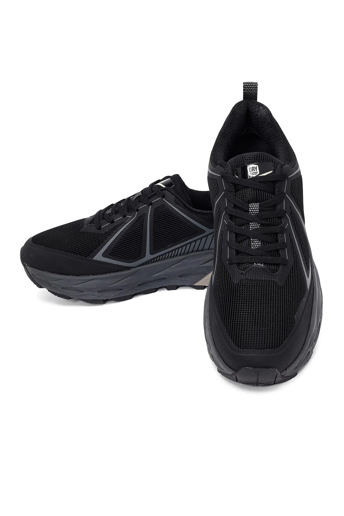 Derimod Dry Erkek Siyah Bağcıklı Kalın Tabanlı Kumaş Sneaker - Image 10