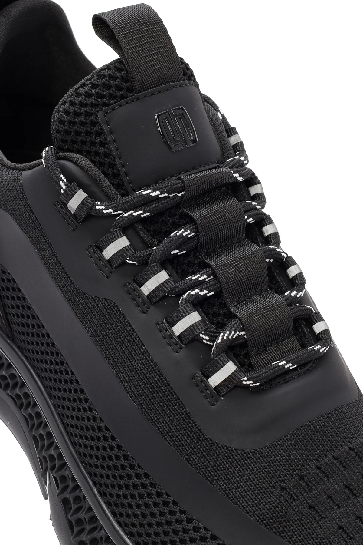 Derimod Zero Erkek Siyah Kalın Tabanlı Bağcıklı Kumaş Sneaker - Image 9