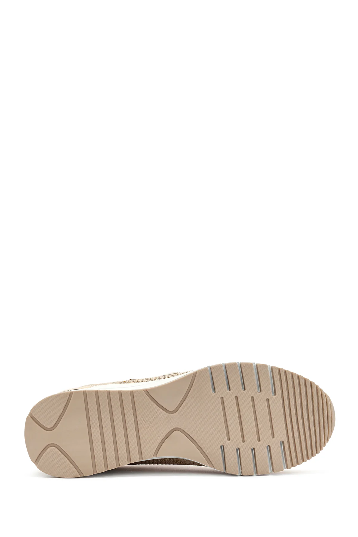 Derimod Zero Kadın Bej Fermuarlı Dolgu Topuklu Kumaş Sneaker - Image 4