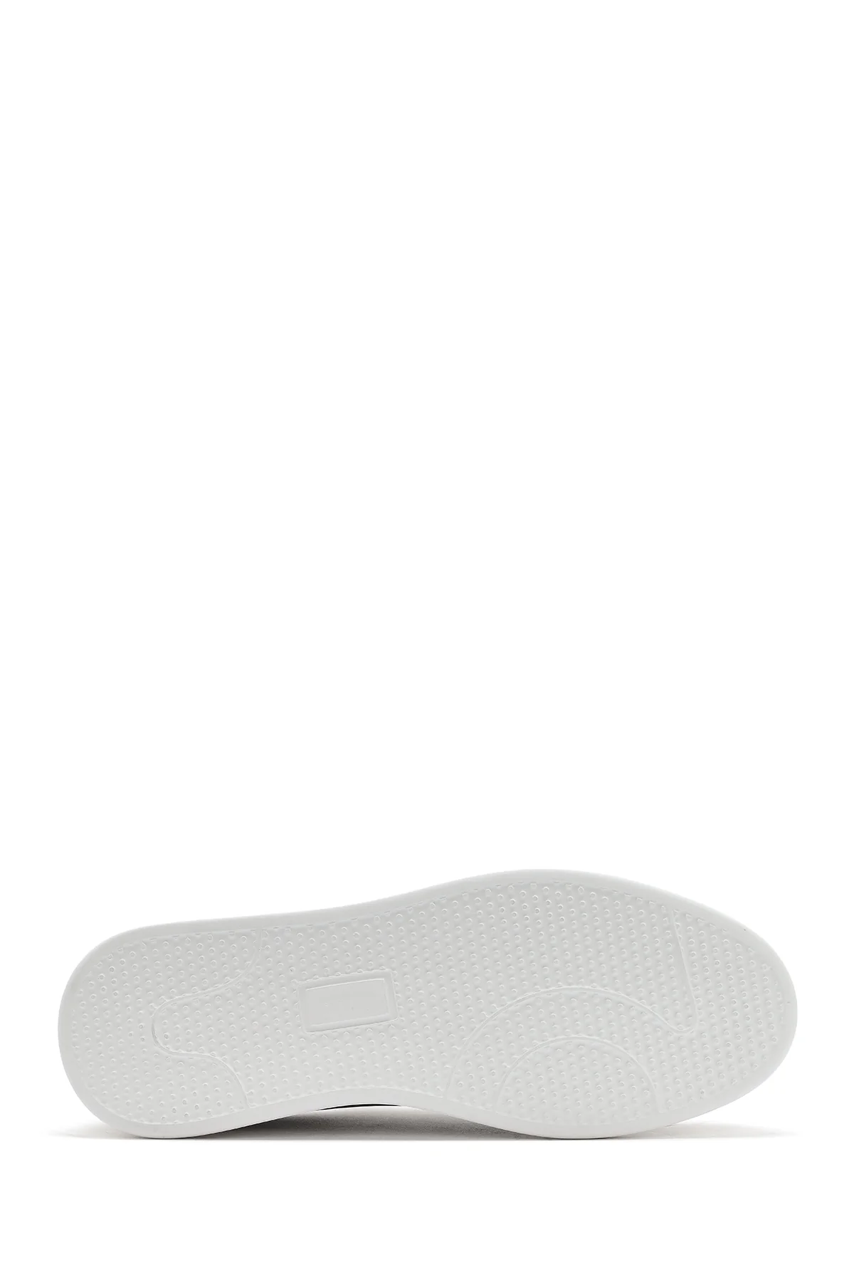 Erkek Bej Bağcıklı Deri Sneaker - Image 4