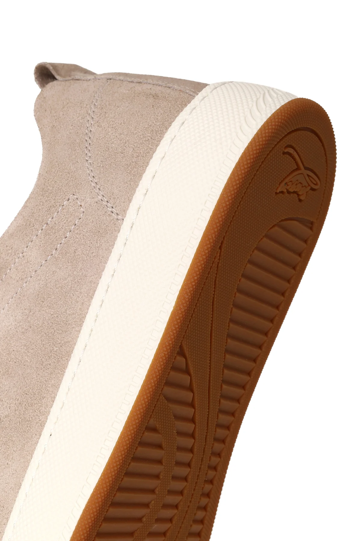Erkek Bej Bağcıklı Kalın Tabanlı Süet Deri Sneaker - Image 9