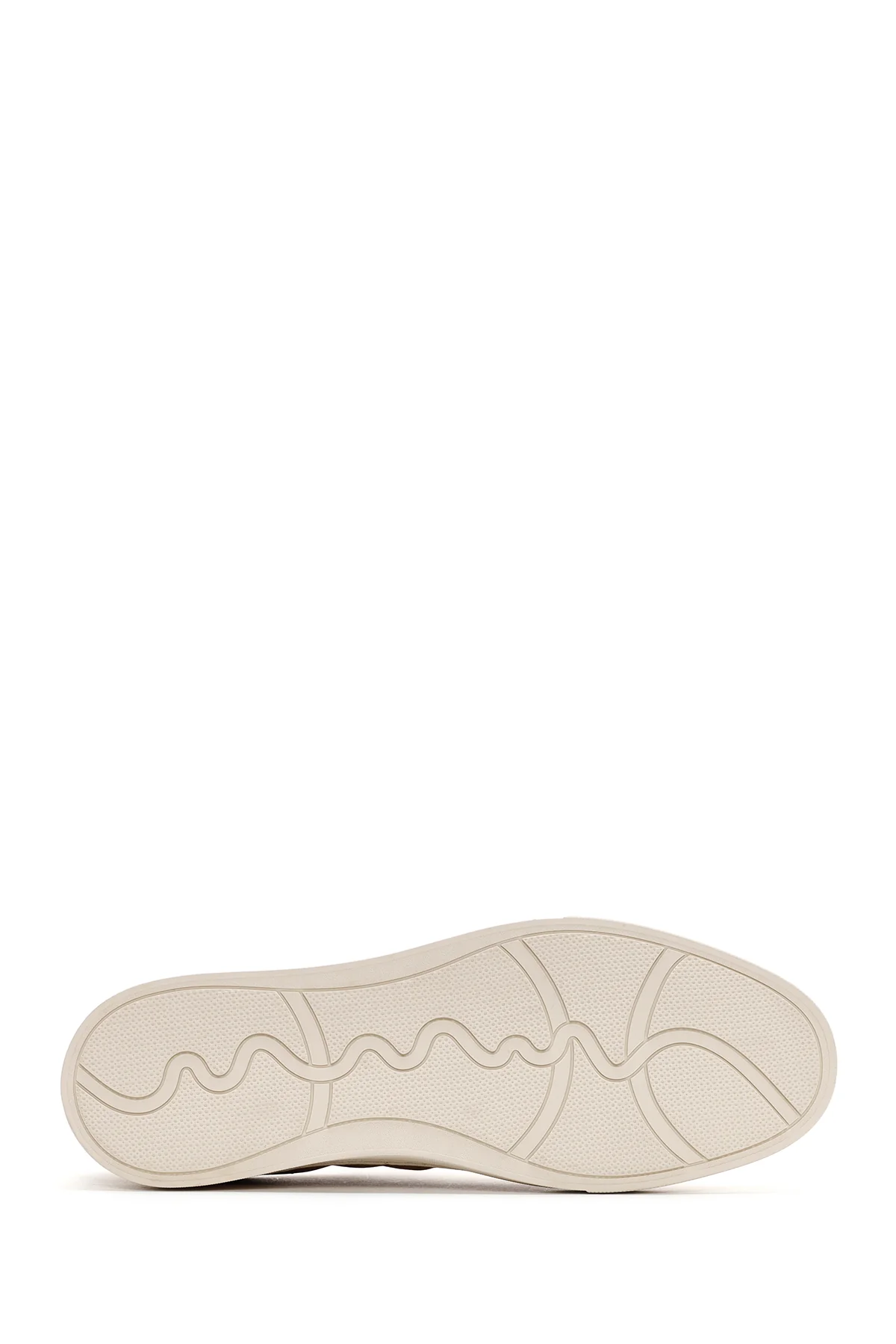Erkek Bej Bağcıklı Nubuk Deri Sneaker - Image 4
