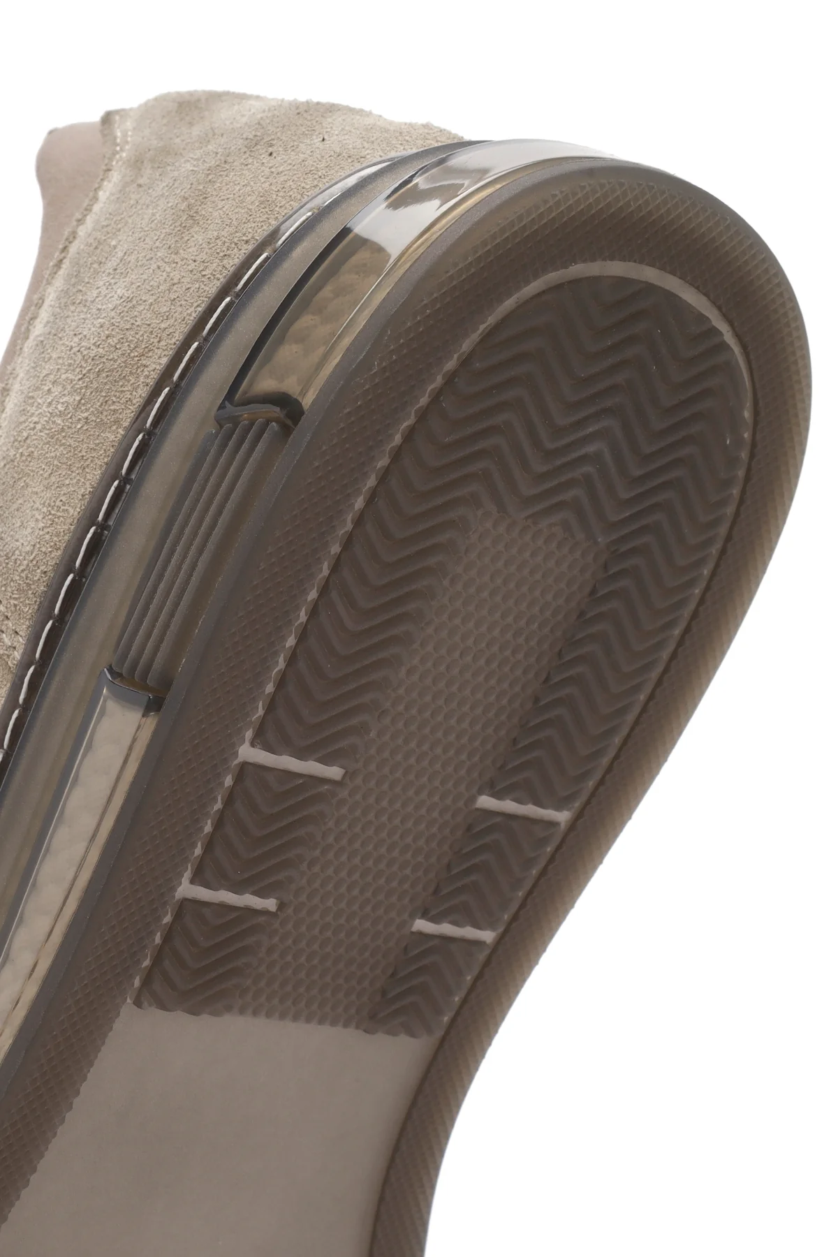 Erkek Bej Bağcıklı Süet Deri Sneaker - Image 8