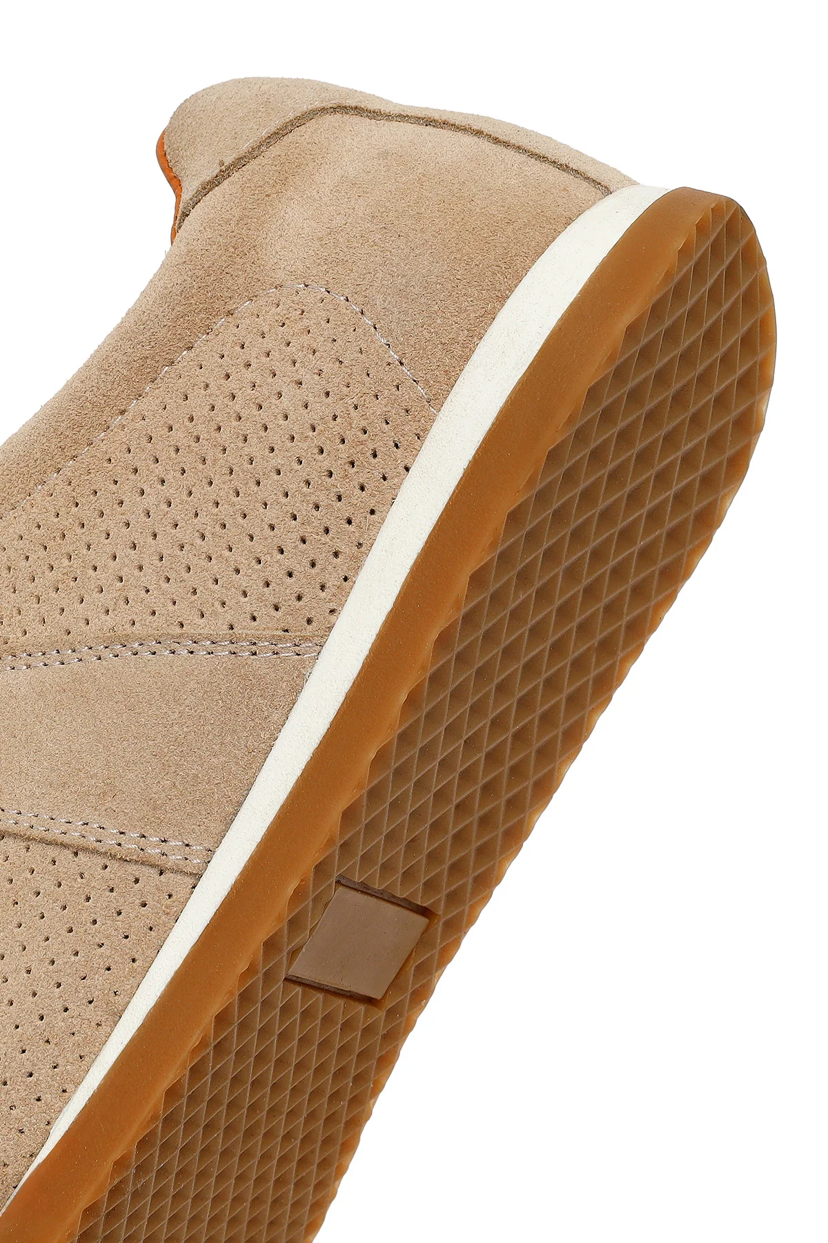 Erkek Bej Bağcıklı Süet Deri Sneaker - Image 9