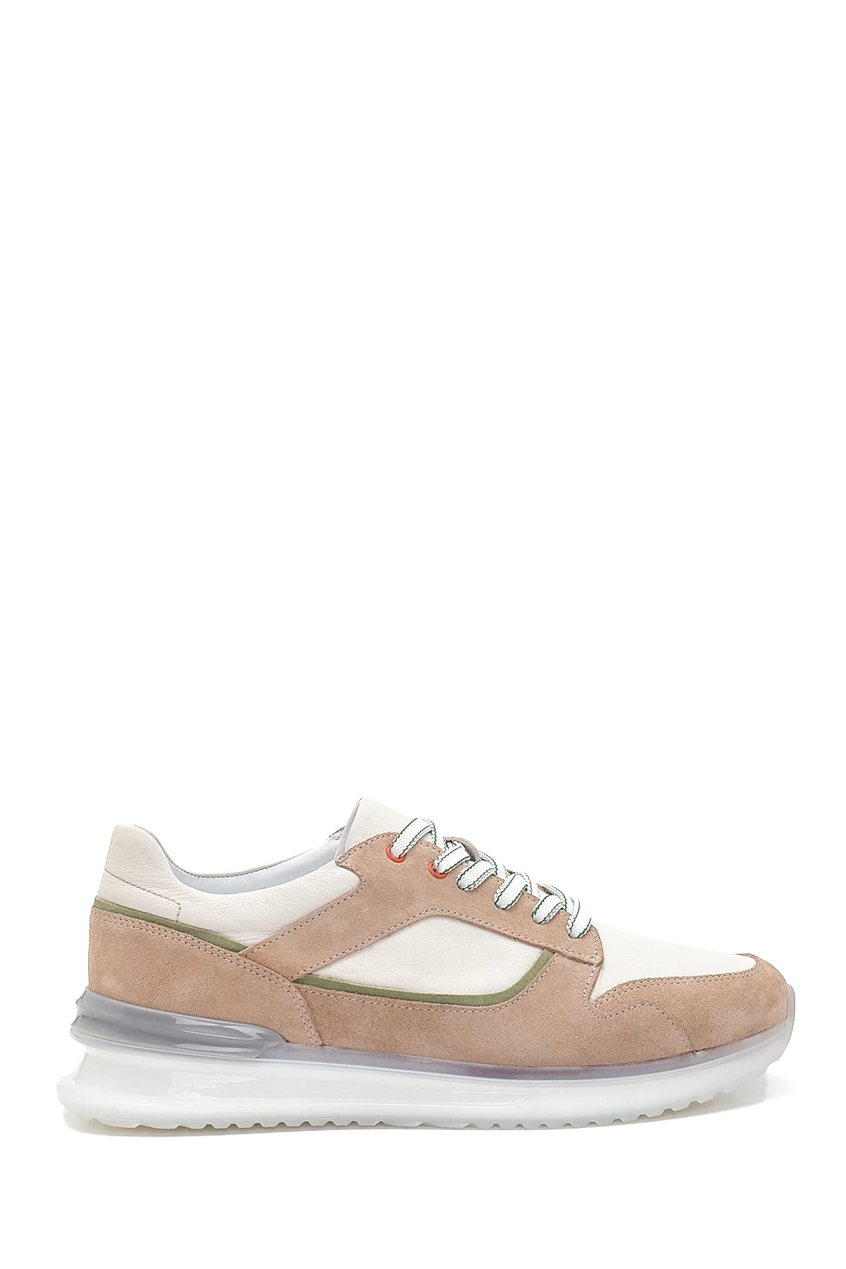 Erkek Bej Deri Sneaker