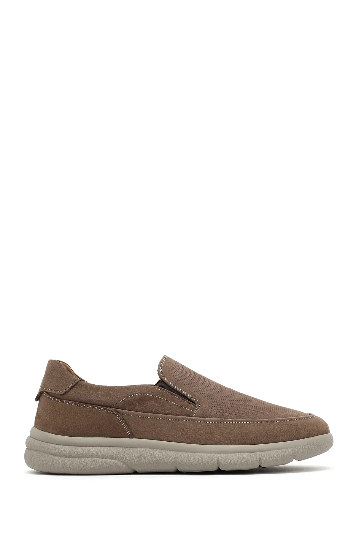 Erkek Bej Nubuk Deri Comfort Loafer