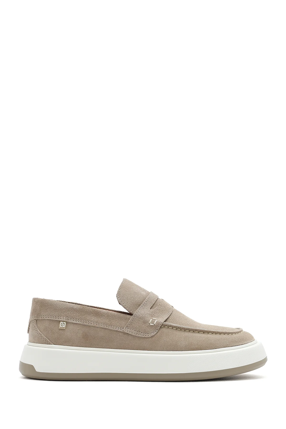 Erkek Bej Süet Deri Casual Loafer