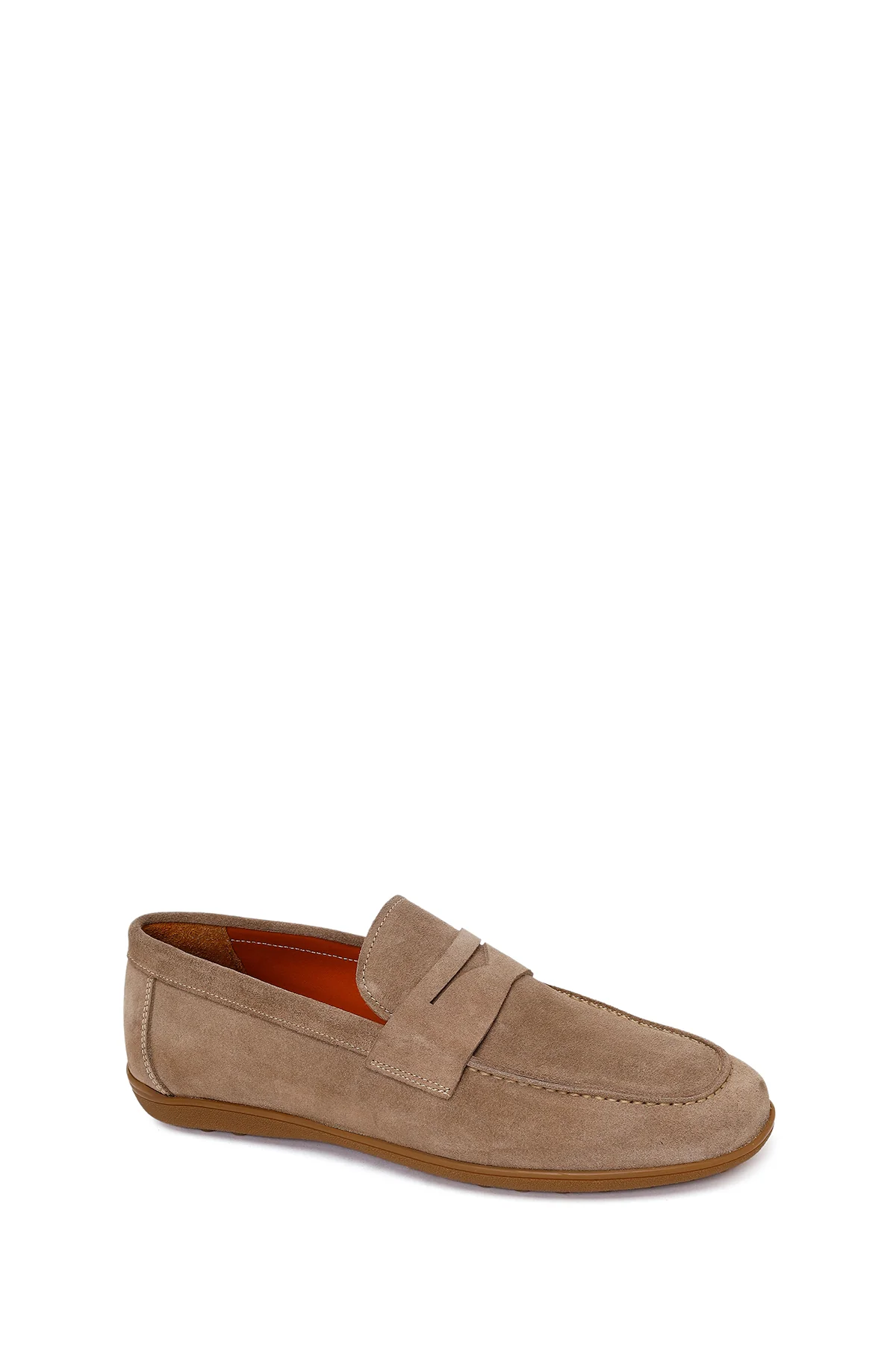 Erkek Bej Süet Deri Loafer - Image 8