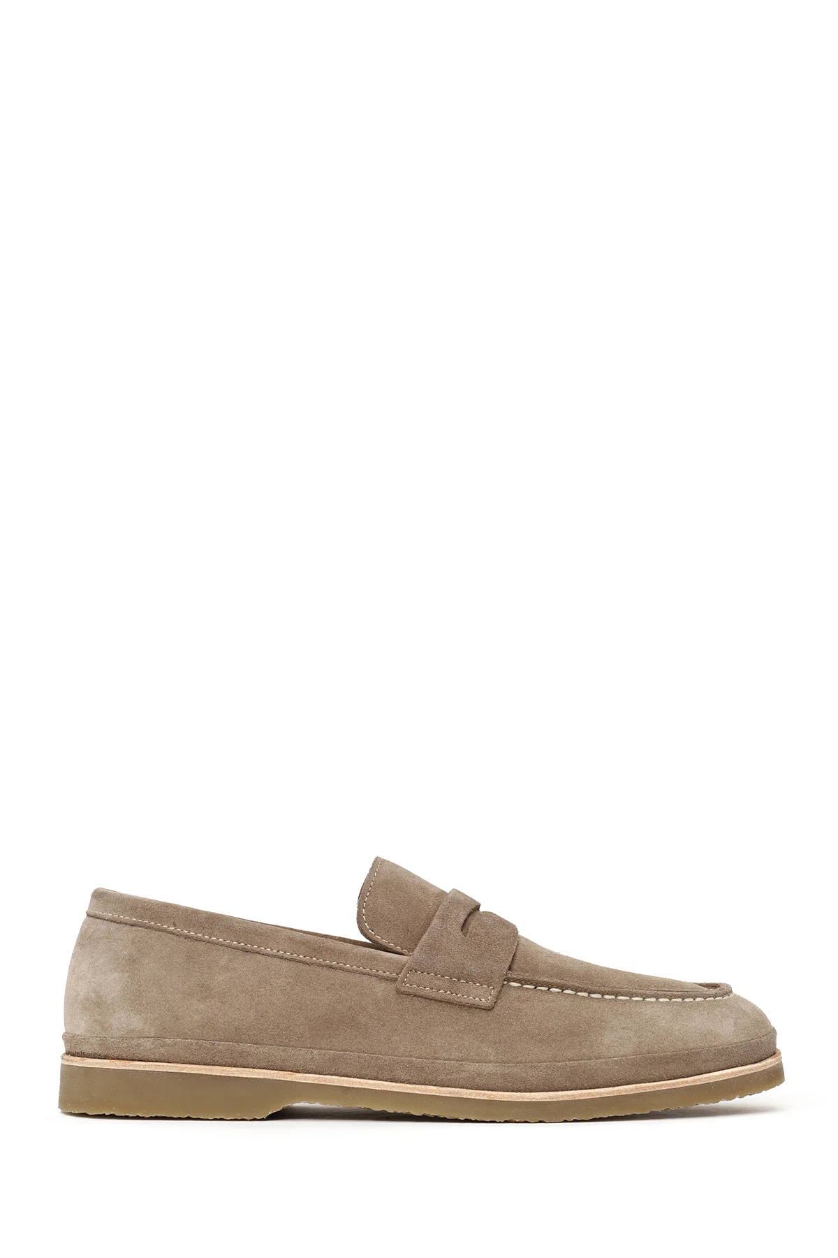 Erkek Bej Süet Deri Loafer