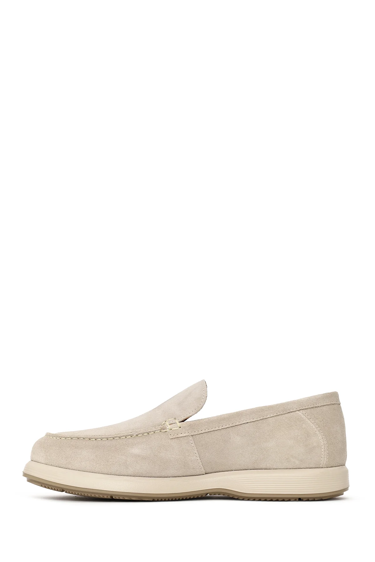 Erkek Bej Süet Deri Loafer - Image 3