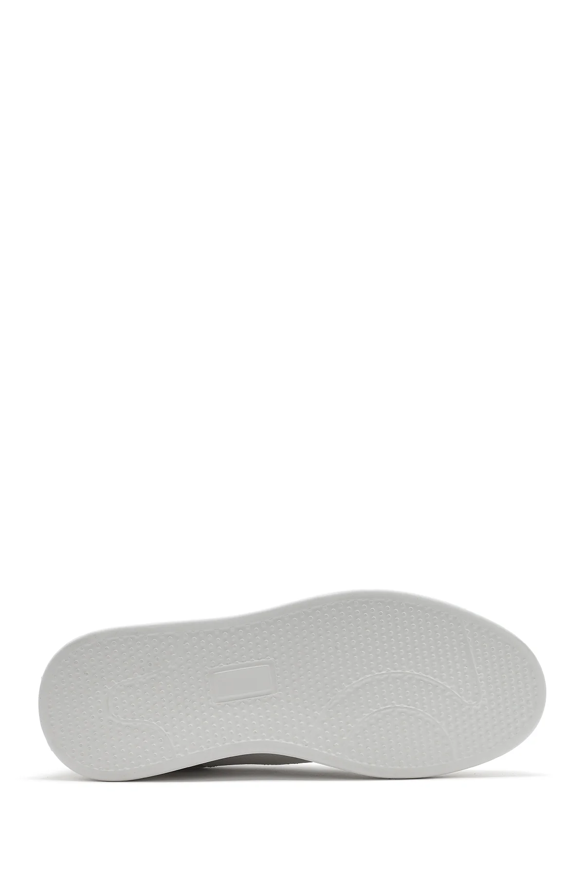 Erkek Beyaz Bağcıklı Deri Sneaker - Image 4