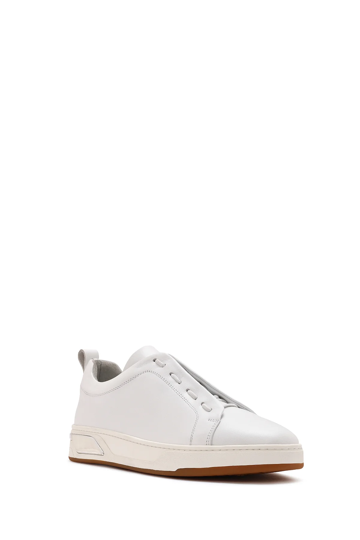 Erkek Beyaz Bağcıklı Deri Sneaker - Image 6