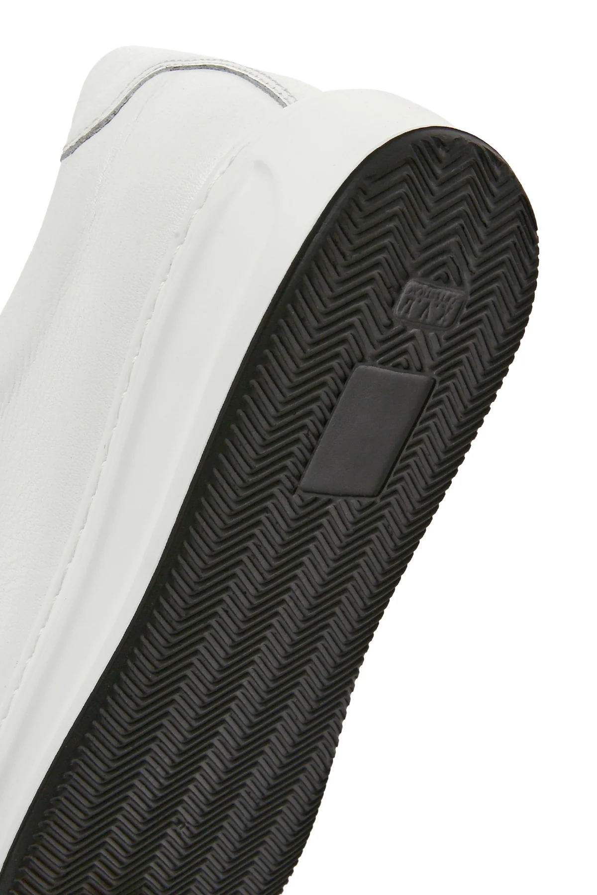 Erkek Beyaz Bağcıklı Deri Sneaker - Image 8