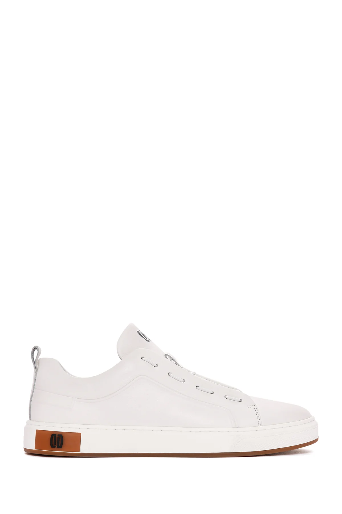 Erkek Beyaz Bağcıklı Deri Sneaker