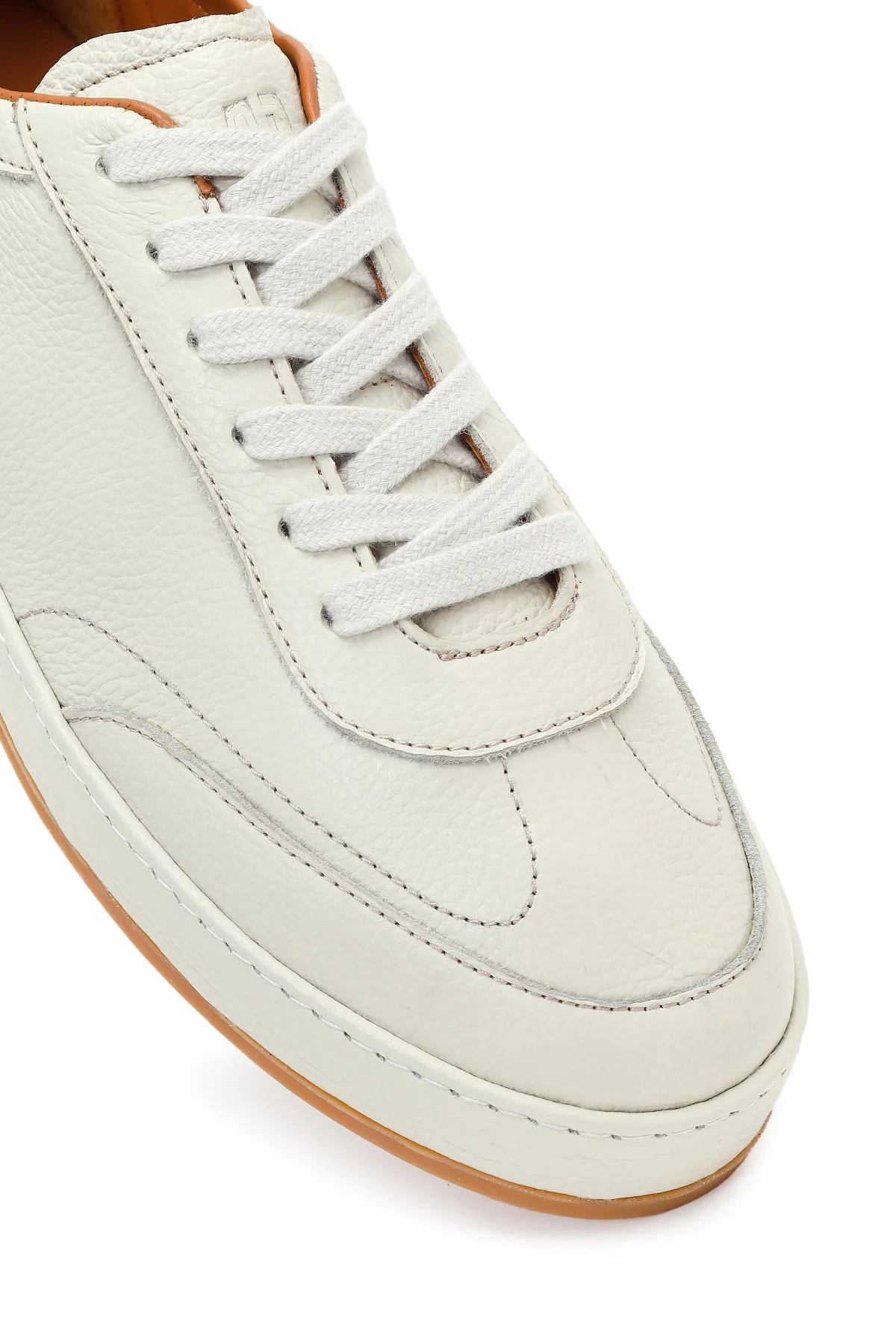 Erkek Beyaz Bağcıklı Deri Sneaker - Image 11