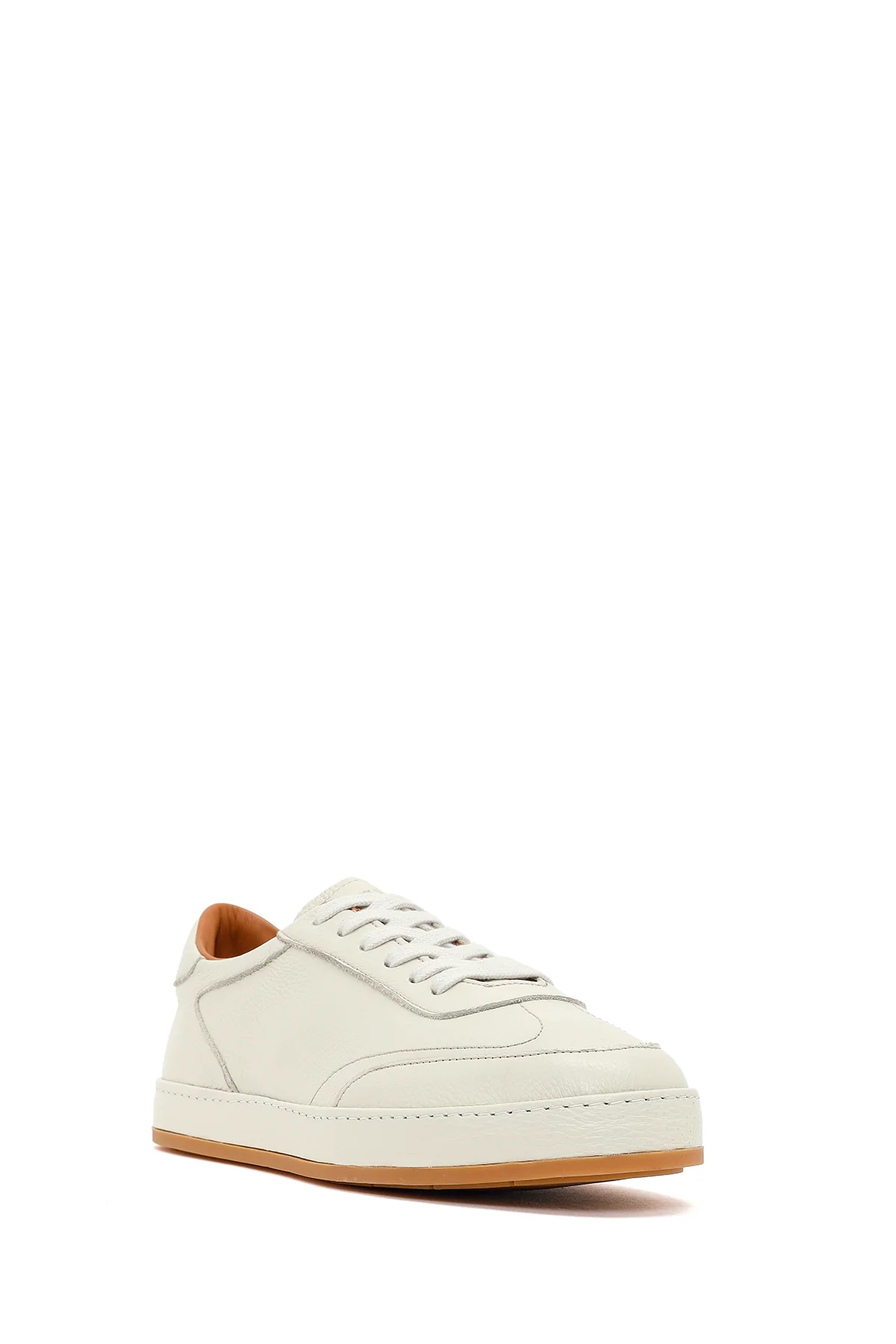 Erkek Beyaz Bağcıklı Deri Sneaker - Image 9