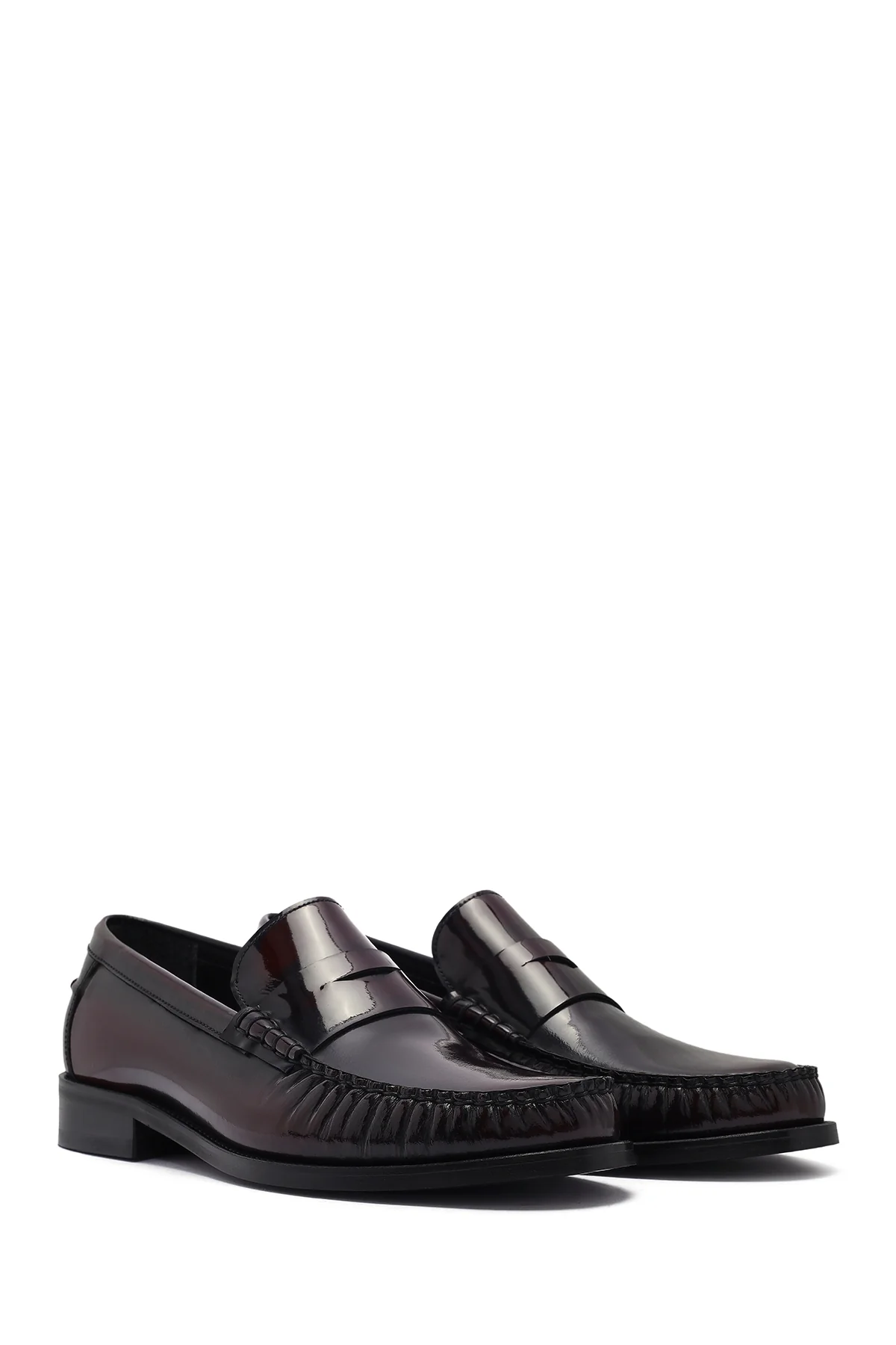 Erkek Bordo Deri Klasik Loafer - Image 3