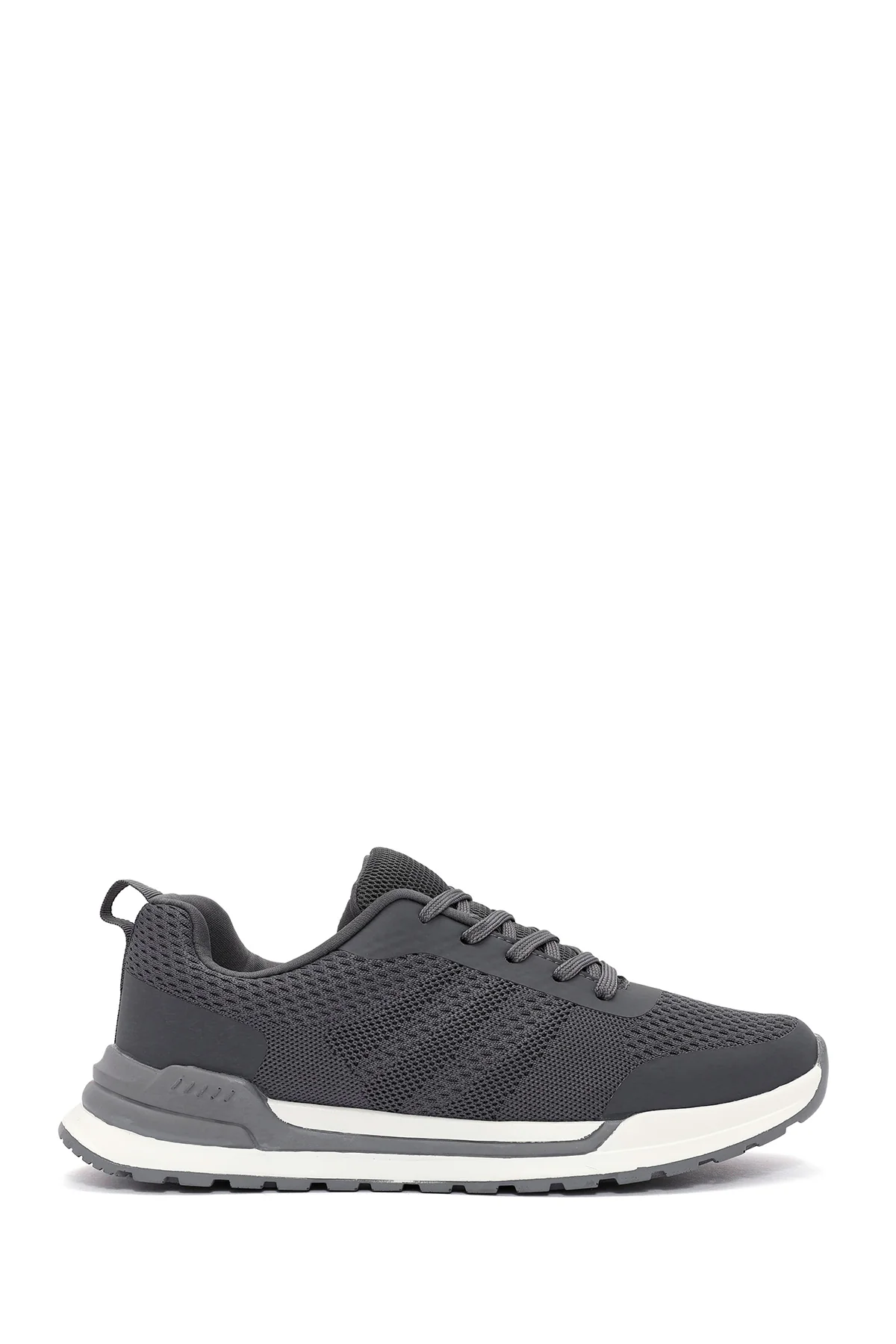 Erkek Gri Bağcıklı Kumaş Sneaker