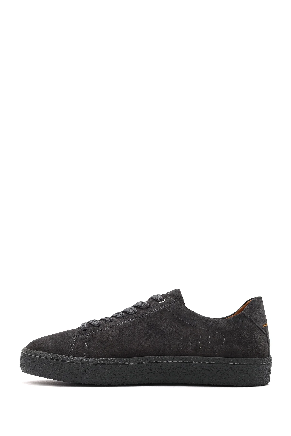 Erkek Gri Bağcıklı Süet Deri Sneaker - Image 2