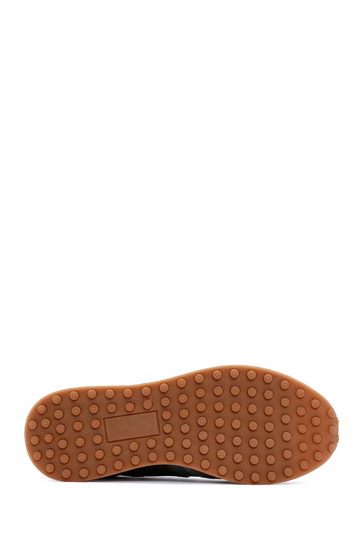 Erkek Gri Deri Süet Detaylı Sneaker - Image 4