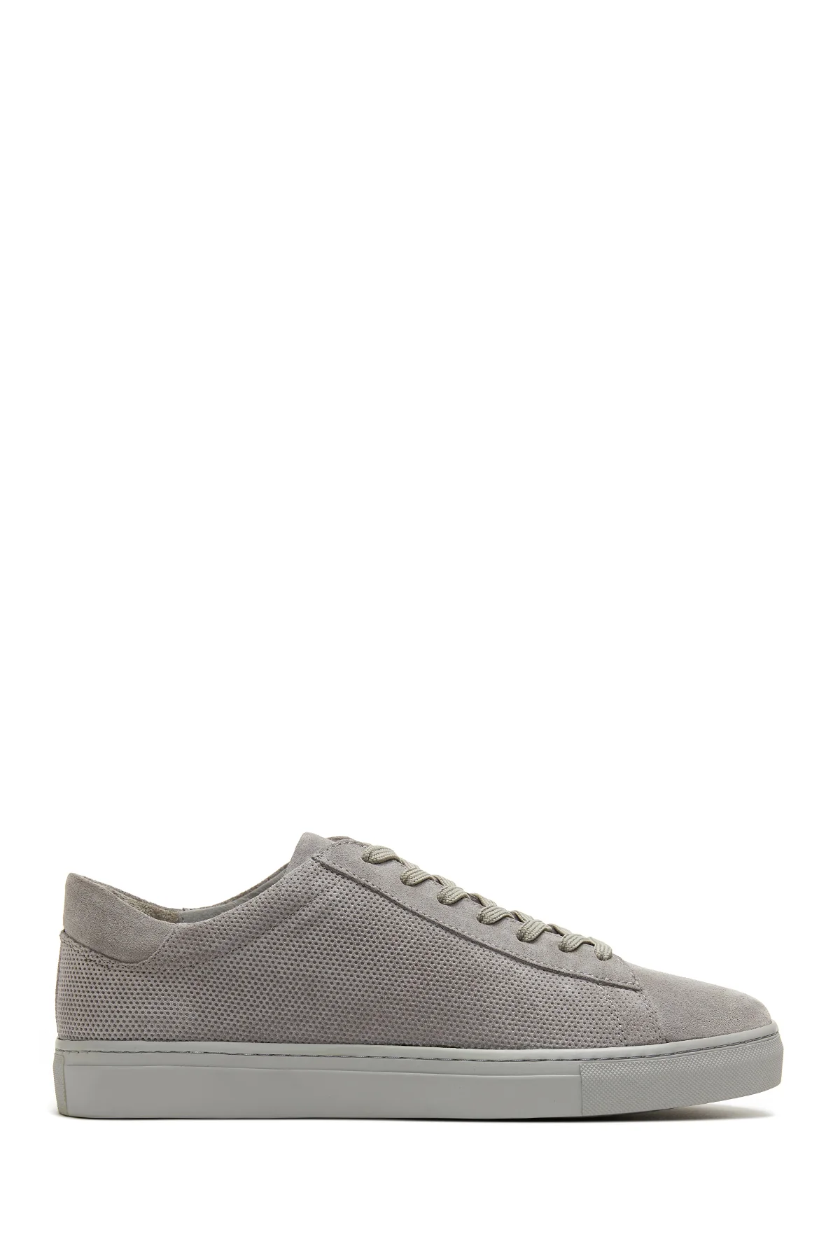 Erkek Gri Deri Süet Sneaker