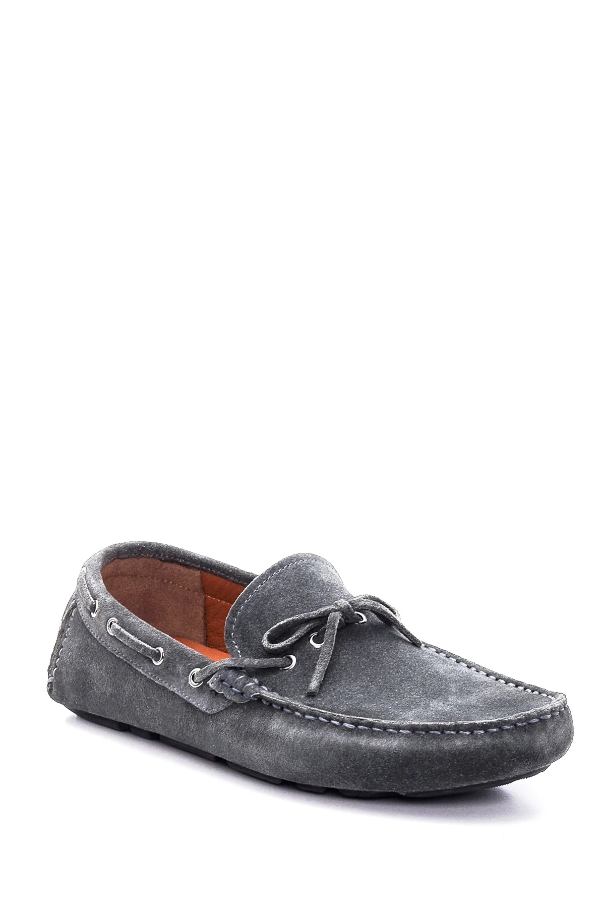Erkek Gri Süet Deri Casual Loafer