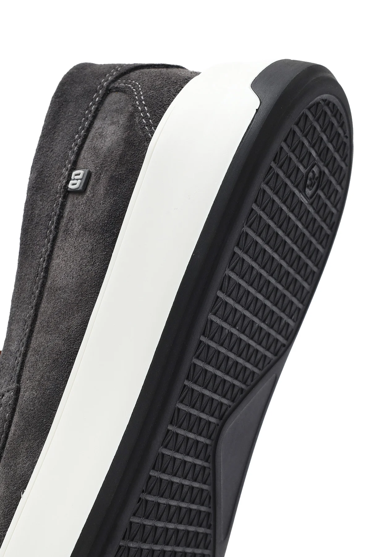 Erkek Gri Süet Deri Casual Loafer - Image 8