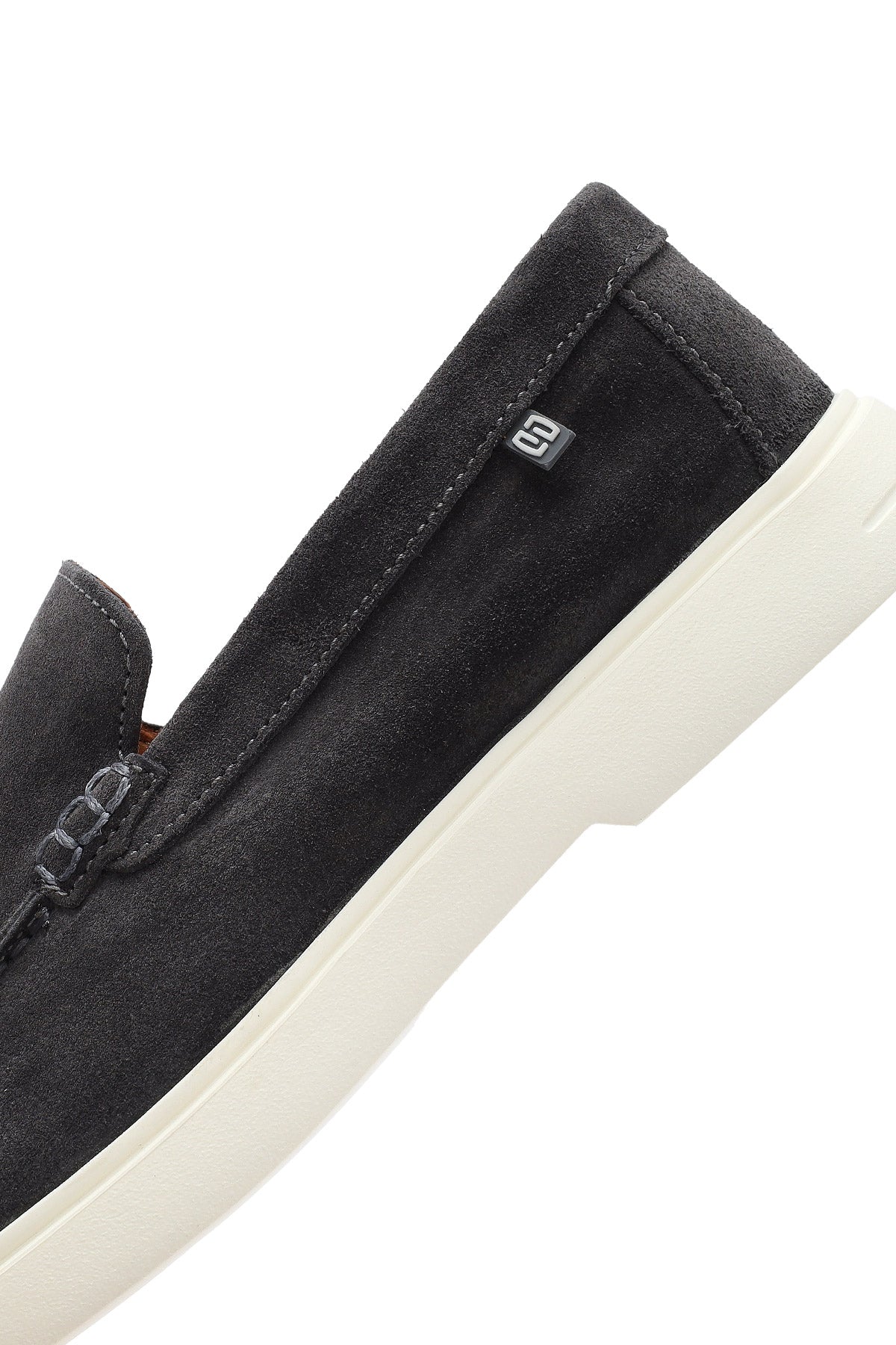 Erkek Gri Süet Deri Casual Loafer - Image 10