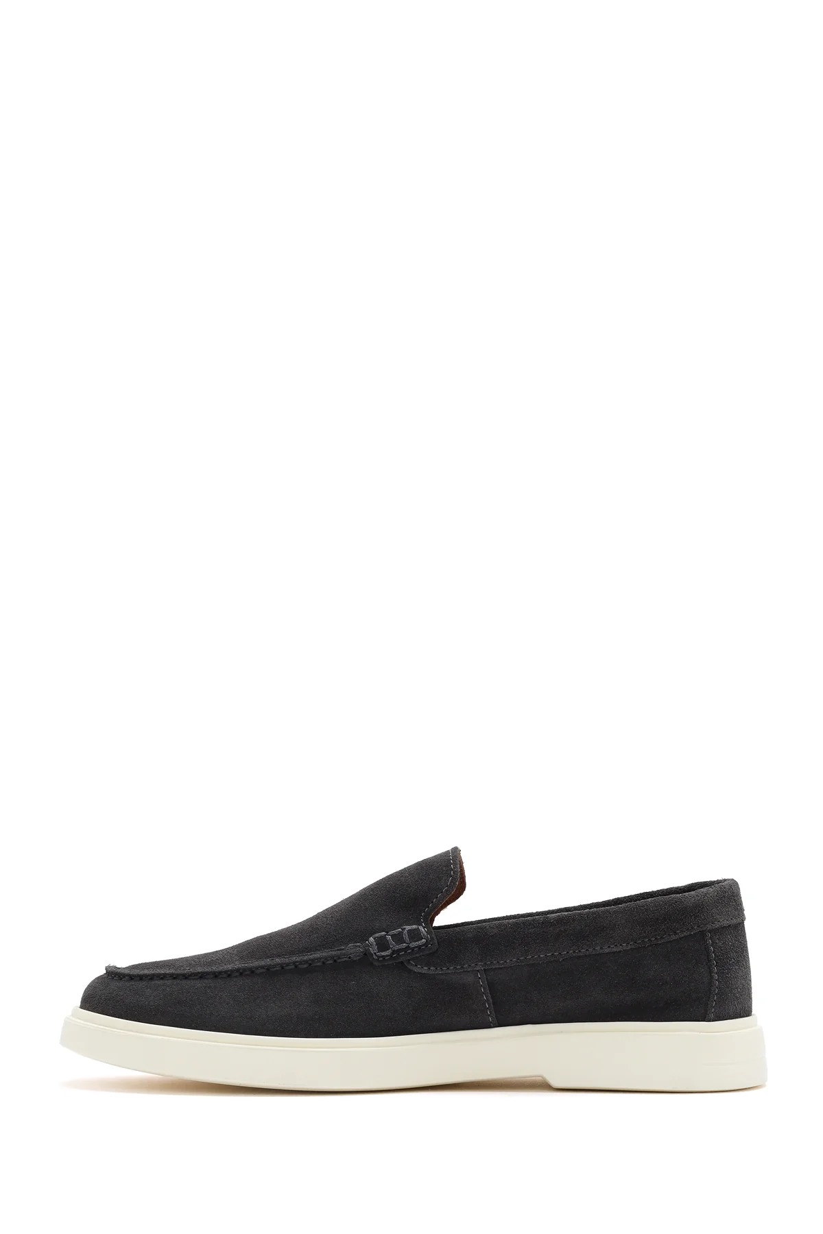 Erkek Gri Süet Deri Casual Loafer - Image 2