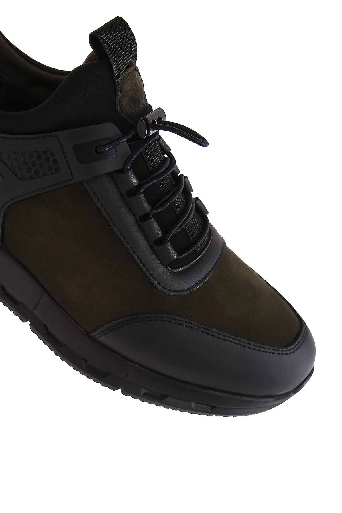 Erkek Haki Bağcıklı Nubuk Deri Sneaker - Image 10