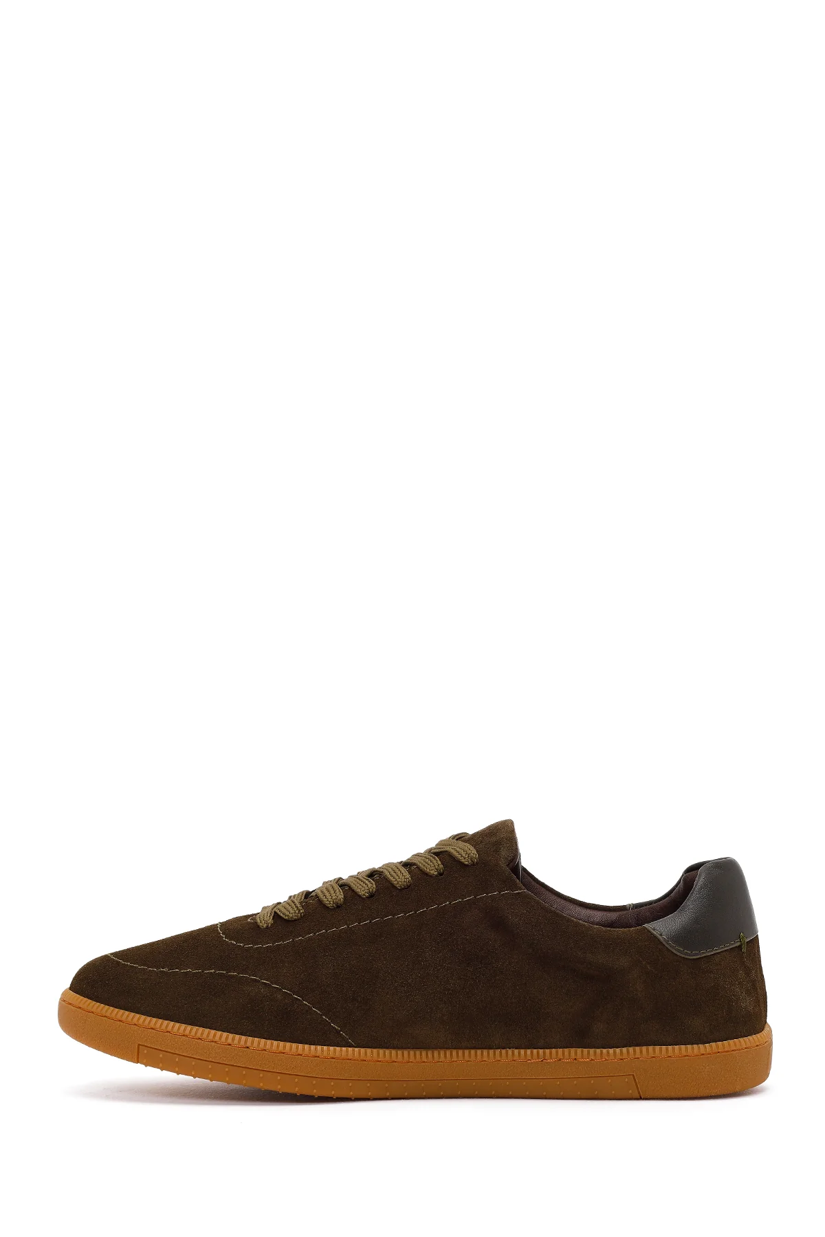Erkek Haki Bağcıklı Süet Deri Sneaker - Image 3