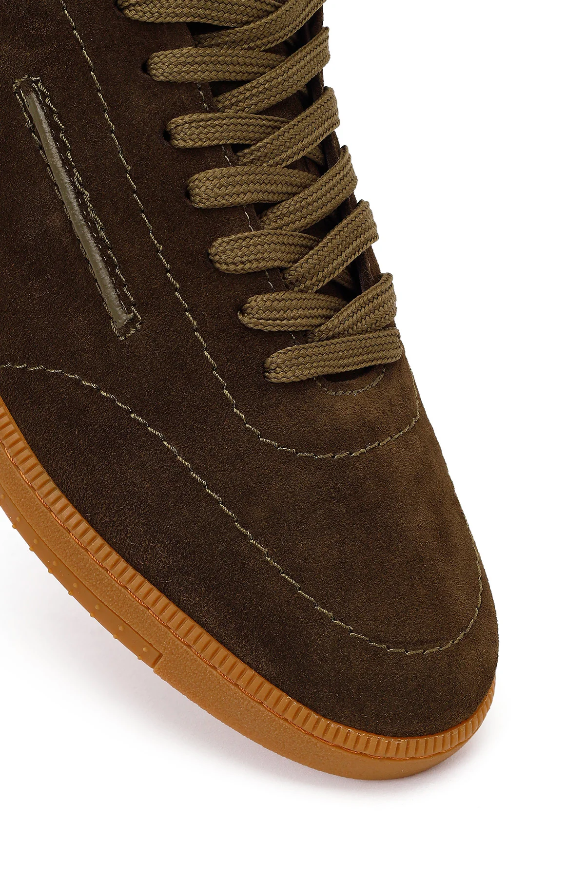 Erkek Haki Bağcıklı Süet Deri Sneaker - Image 9
