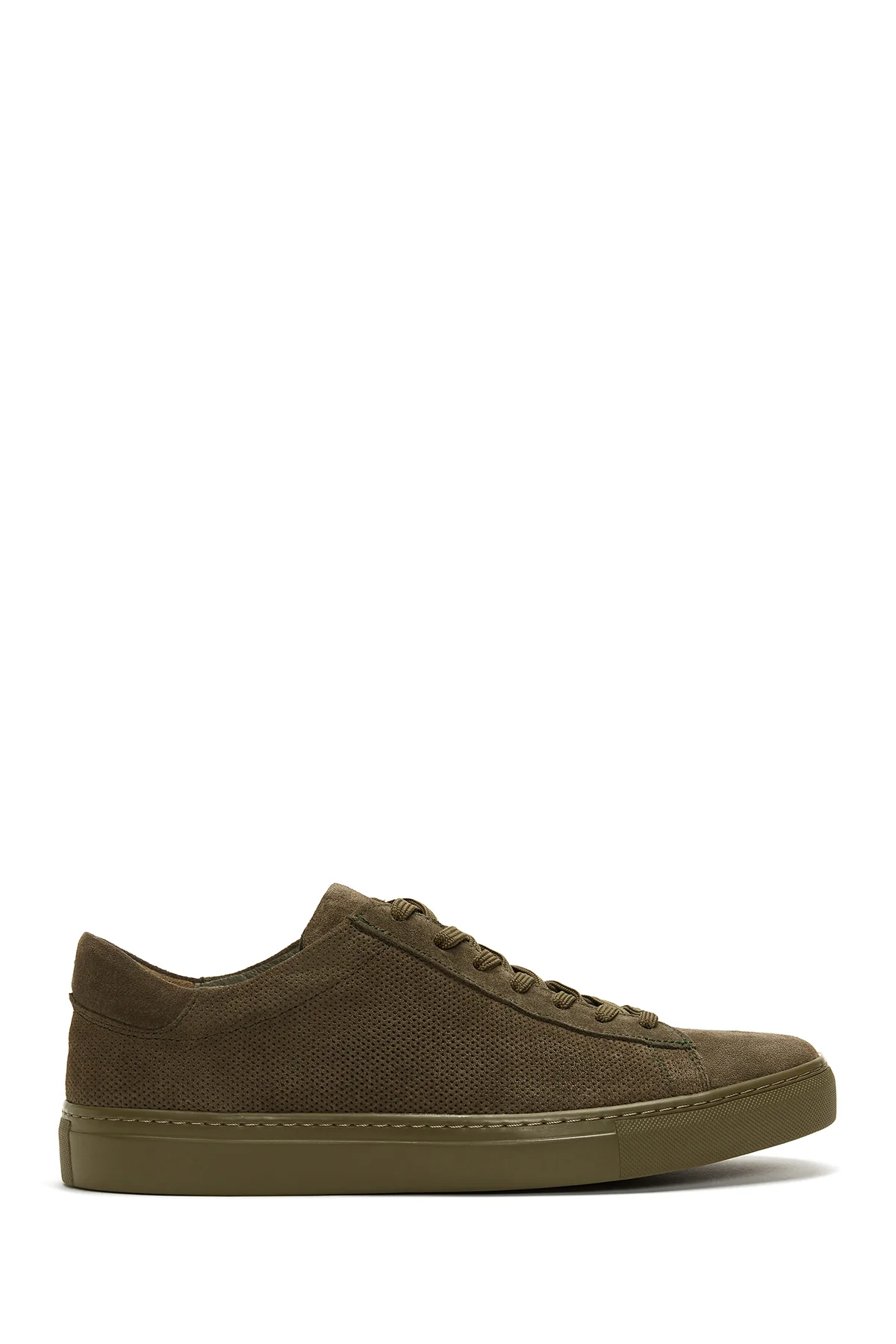 Erkek Haki Deri Süet Sneaker