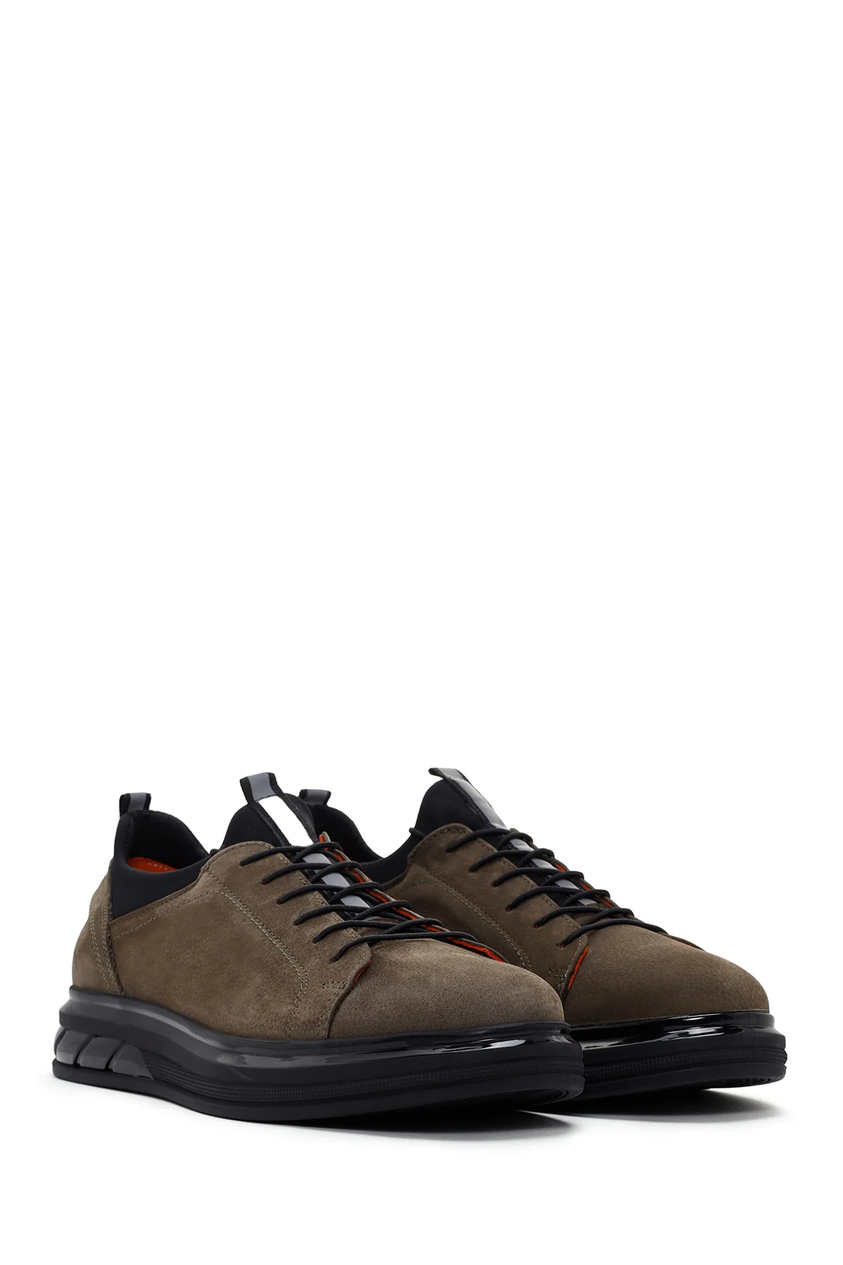 Erkek Haki Nubuk Deri Casual Sneaker - Image 3