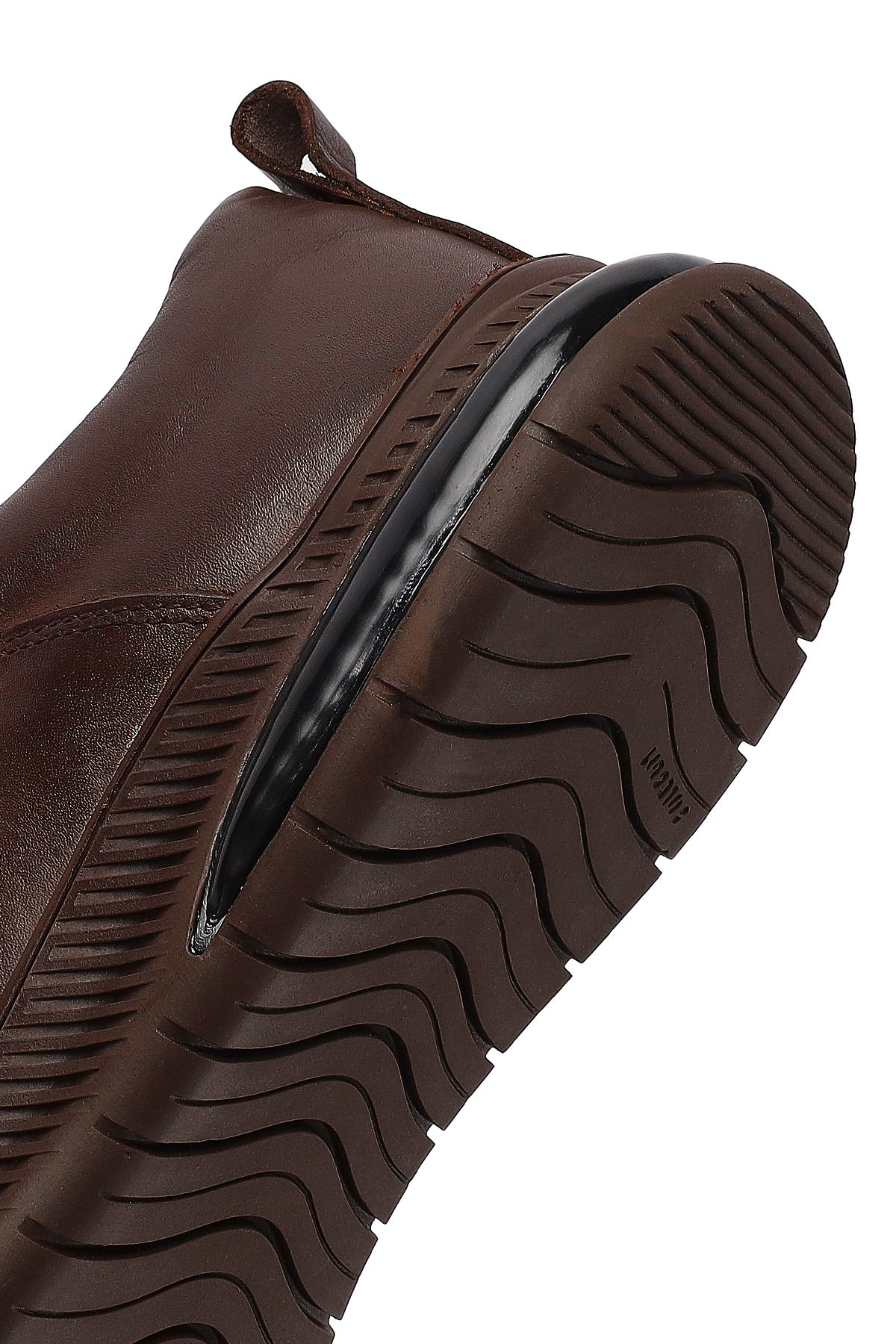 Erkek Kahverengi Bağcıklı Deri Casual Sneaker - Image 8