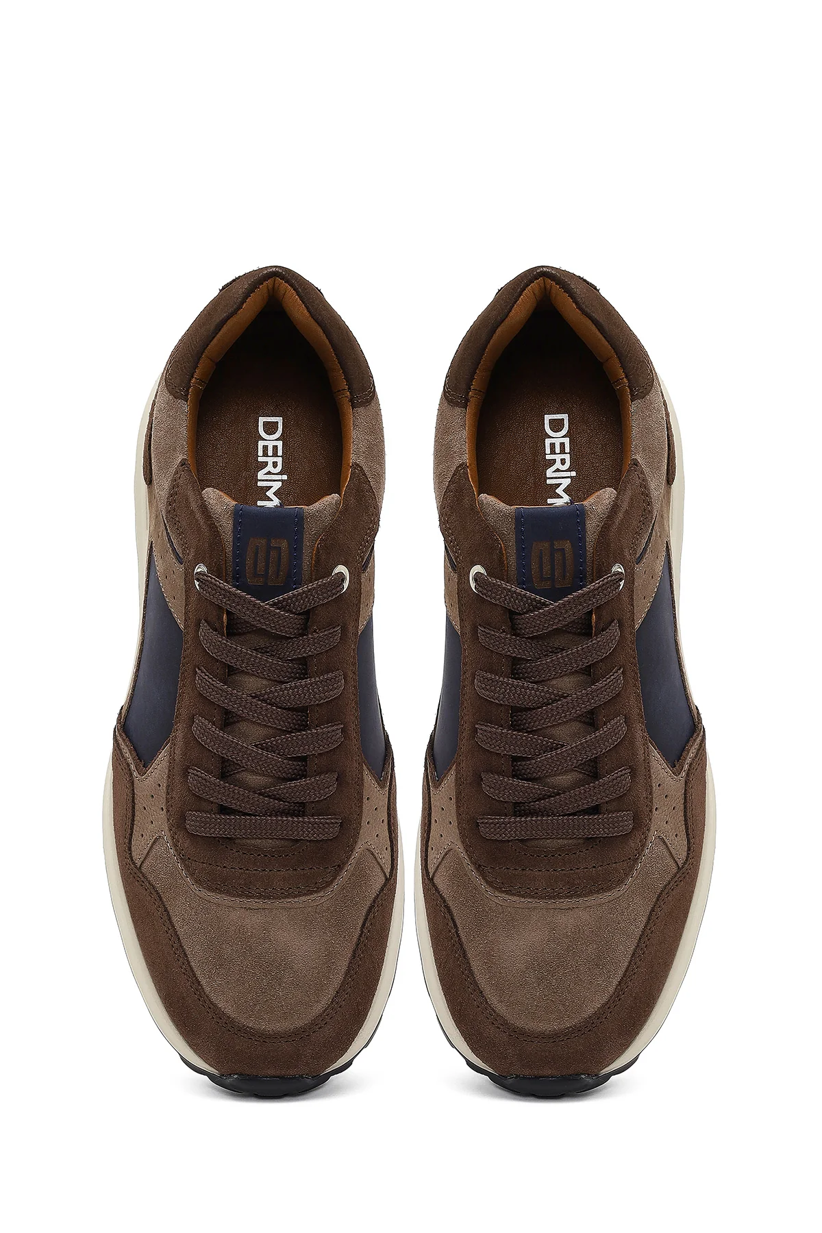 Erkek Kahverengi Bağcıklı Deri Sneaker - Image 7