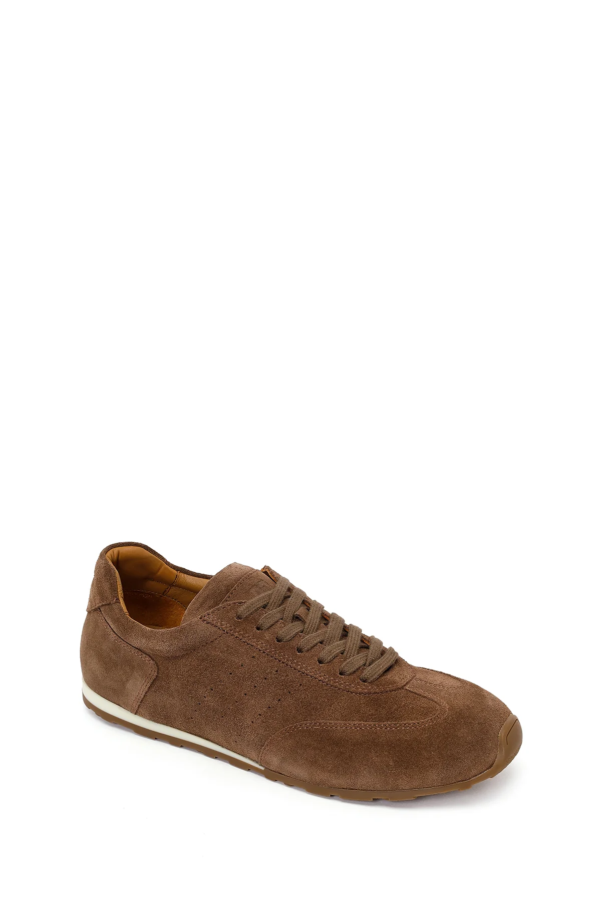 Erkek Kahverengi Bağcıklı Süet Deri Sneaker - Image 7