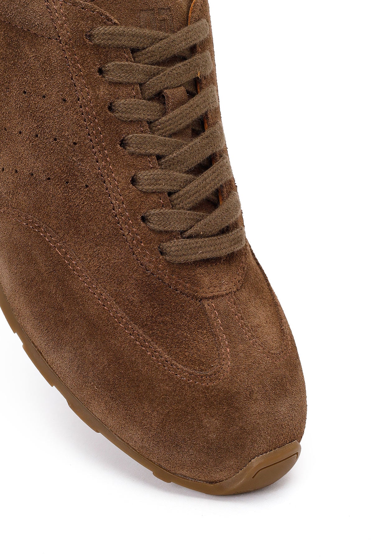 Erkek Kahverengi Bağcıklı Süet Deri Sneaker - Image 9